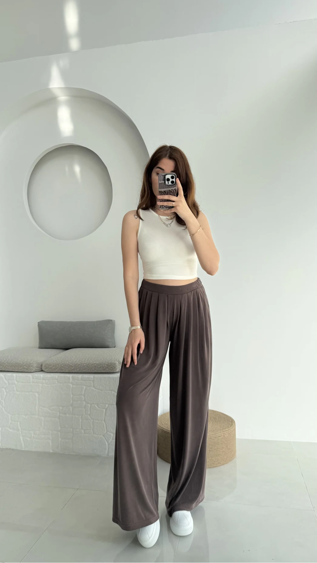 Suprm Modal Palazzo Pantolon Acı Kahve