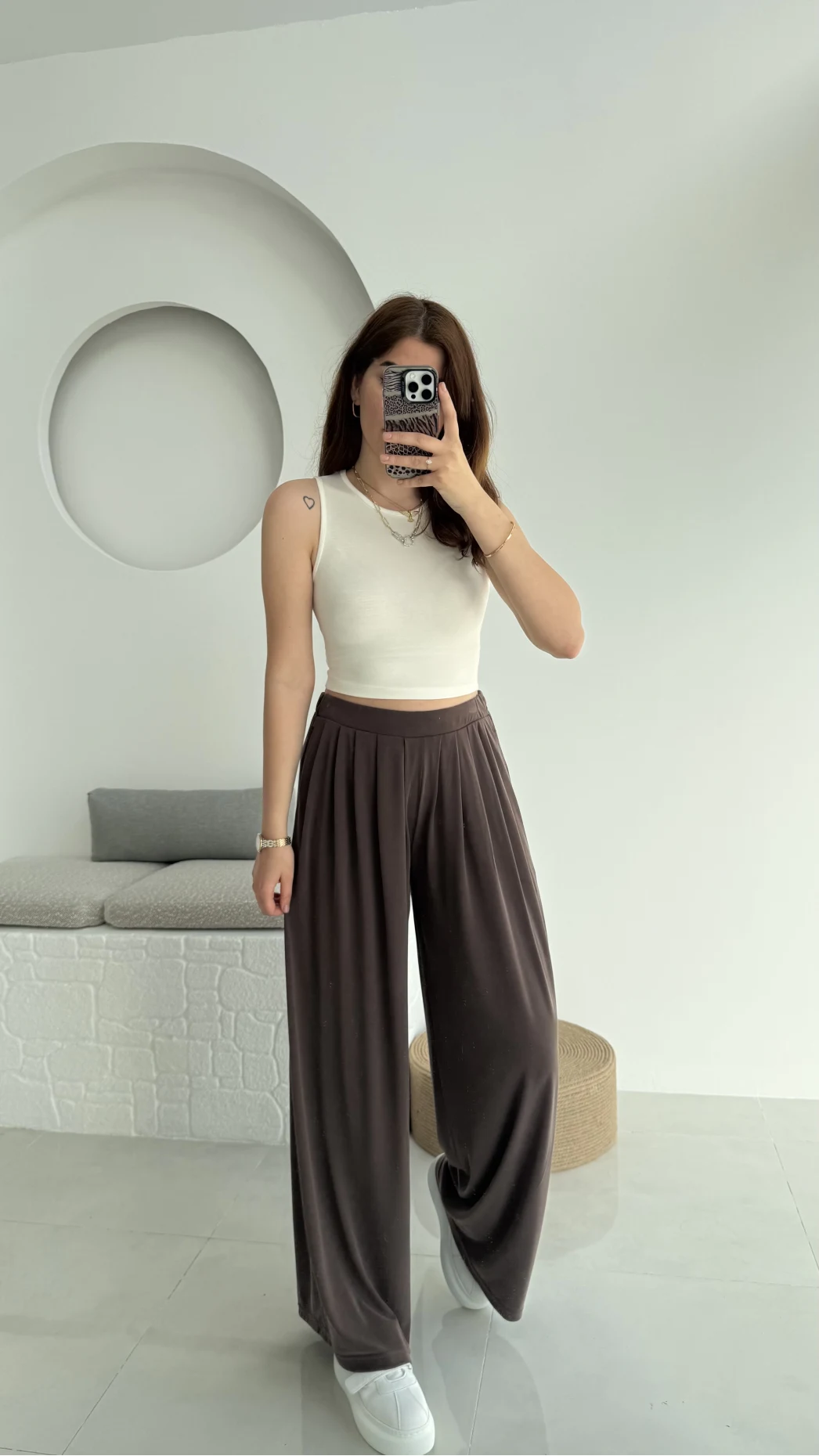 Suprm Modal Palazzo Pantolon Acı Kahve