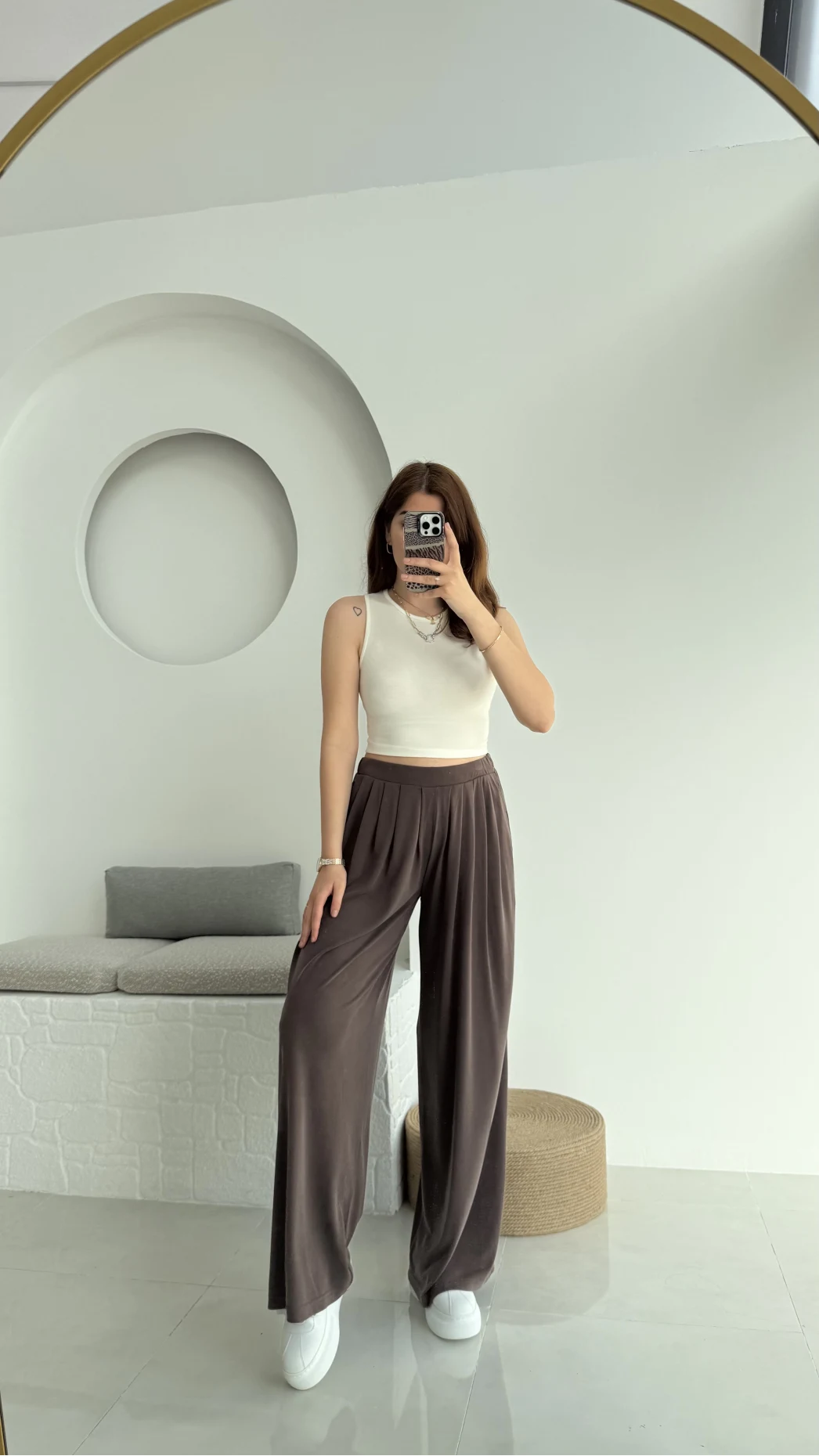 Suprm Modal Palazzo Pantolon Acı Kahve