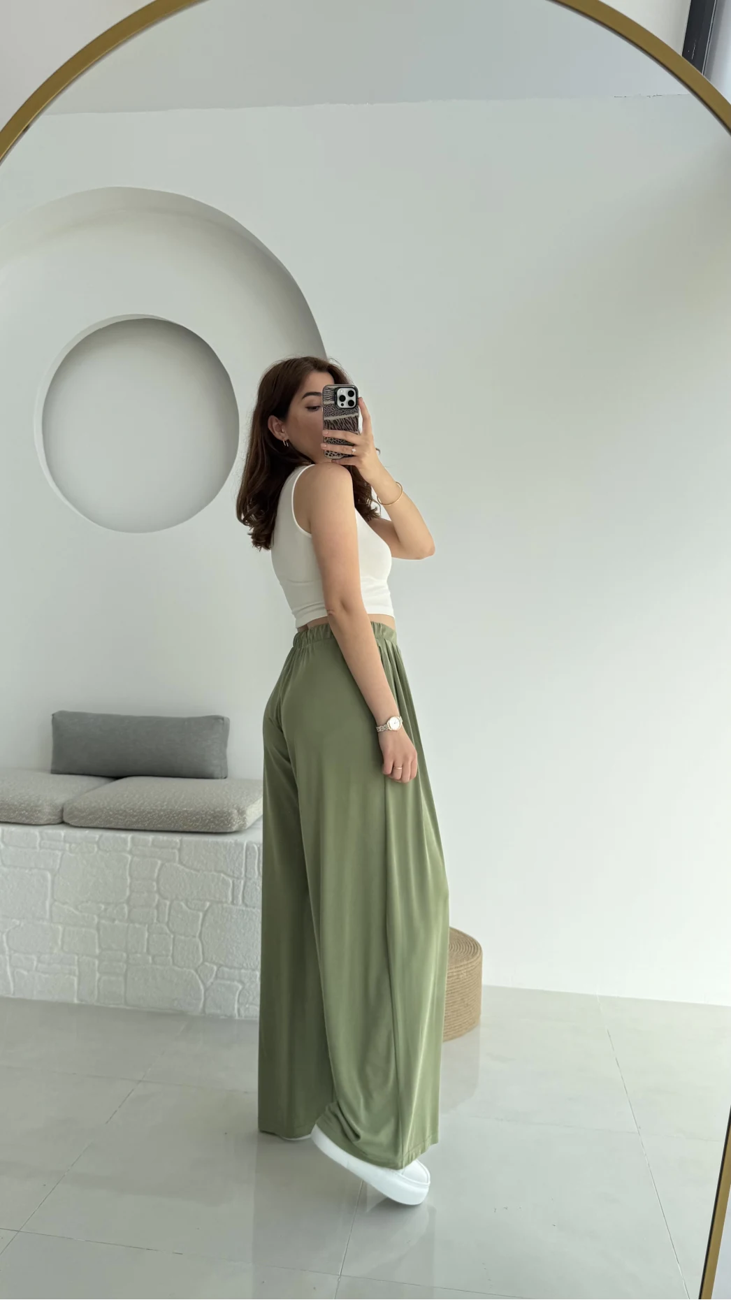 Suprm Modal Palazzo Pantolon Haki