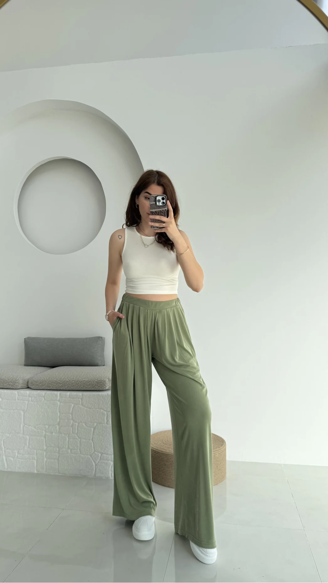 Suprm Modal Palazzo Pantolon Haki