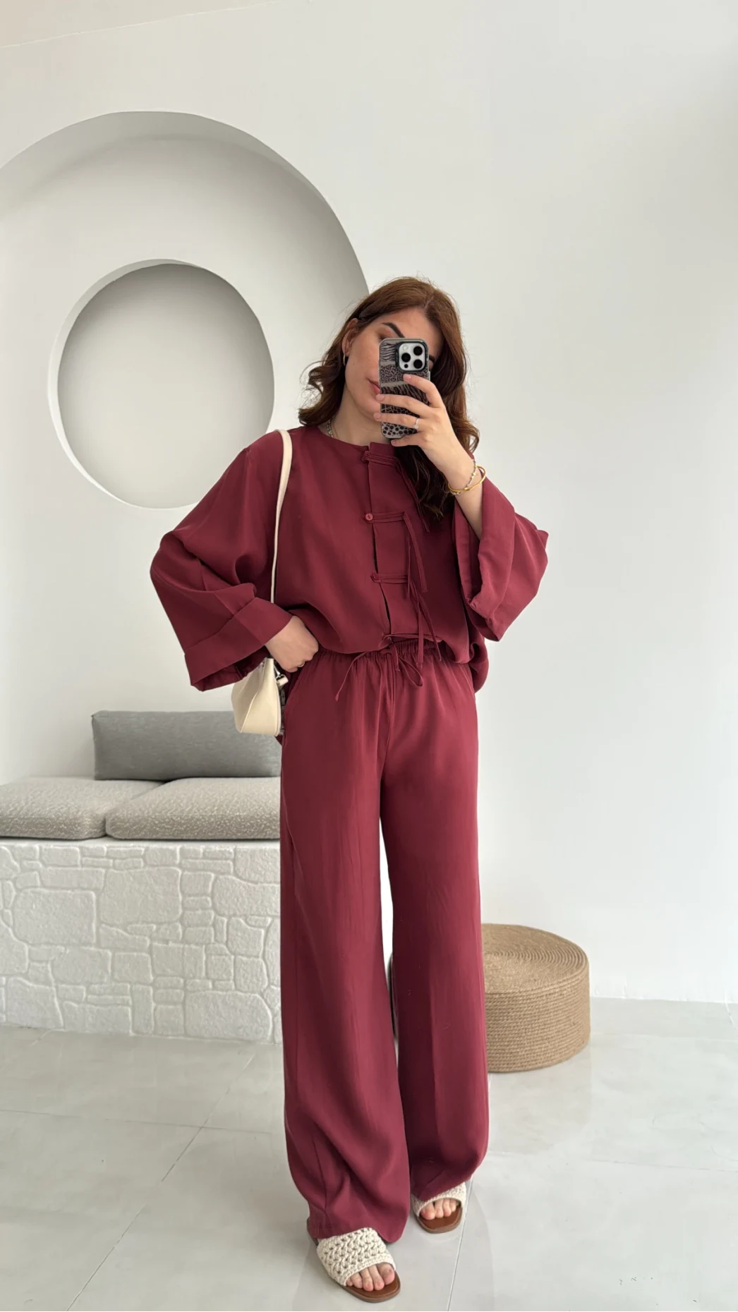 Takım Bennet Serisi Modal Kumaş Bordo