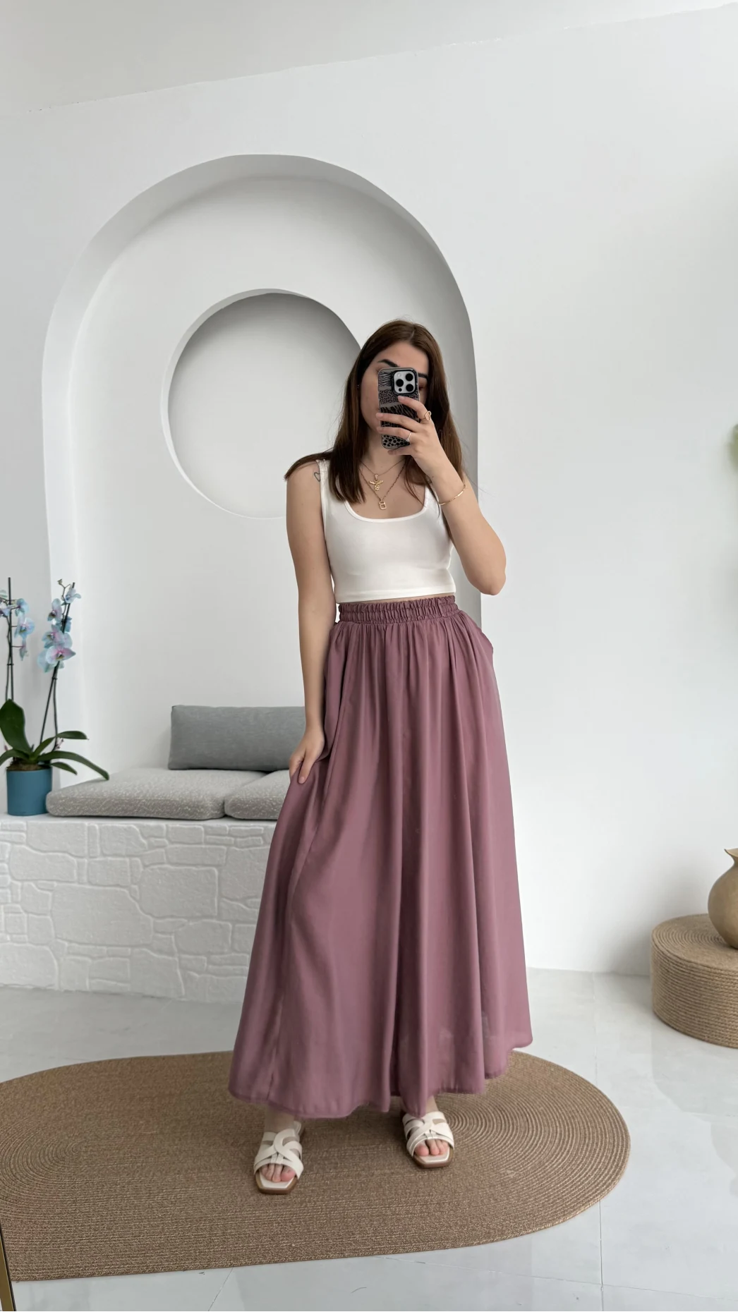 Tensel Modal Cepli Etek Gül Kurusu - 5002