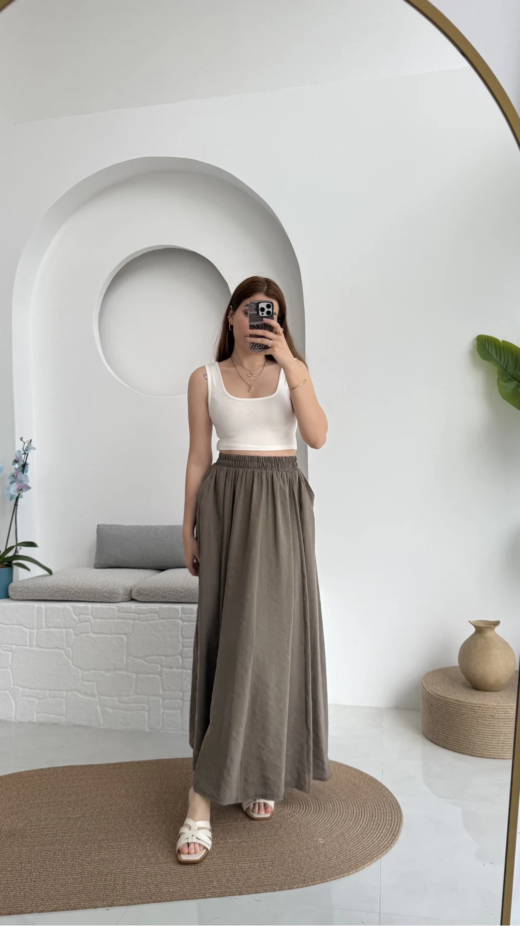 Tensel Modal Cepli Etek Haki - 5002