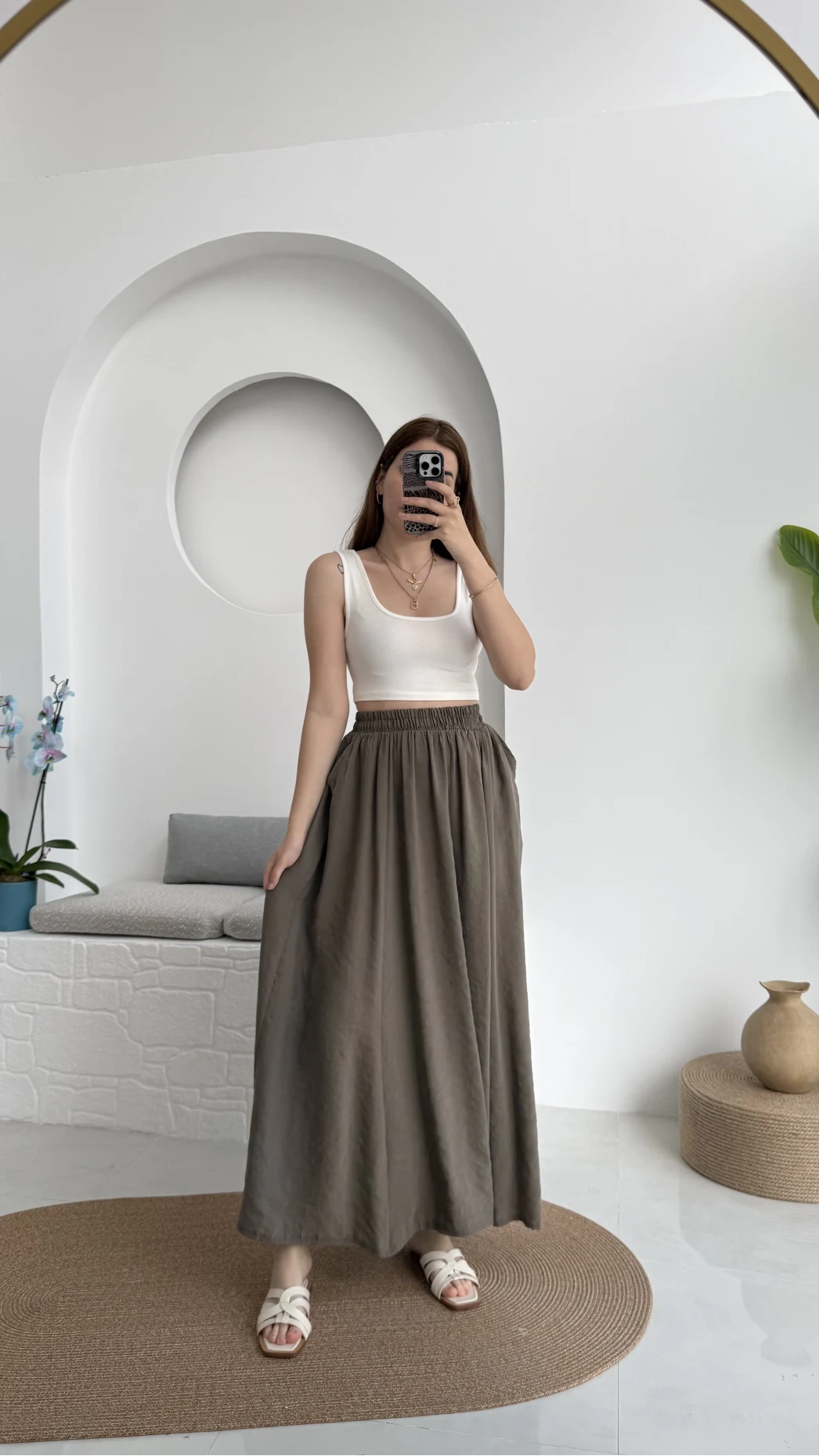 Tensel Modal Cepli Etek Haki - 5002