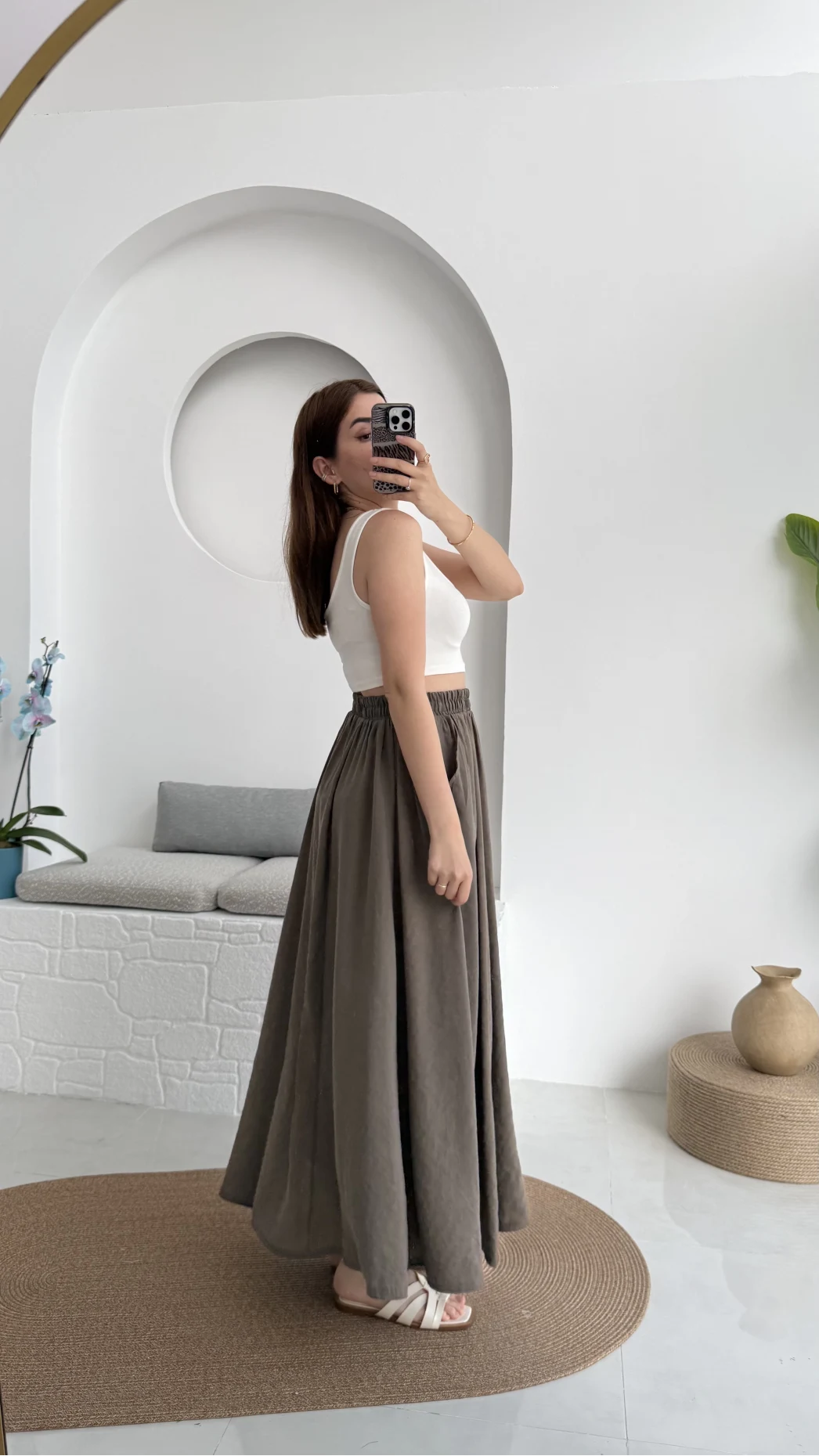 Tensel Modal Cepli Etek Haki - 5002