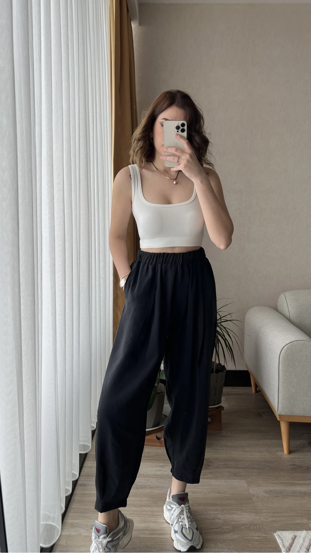 Tensel Kumaş Antrasit Şalvar Pantolon