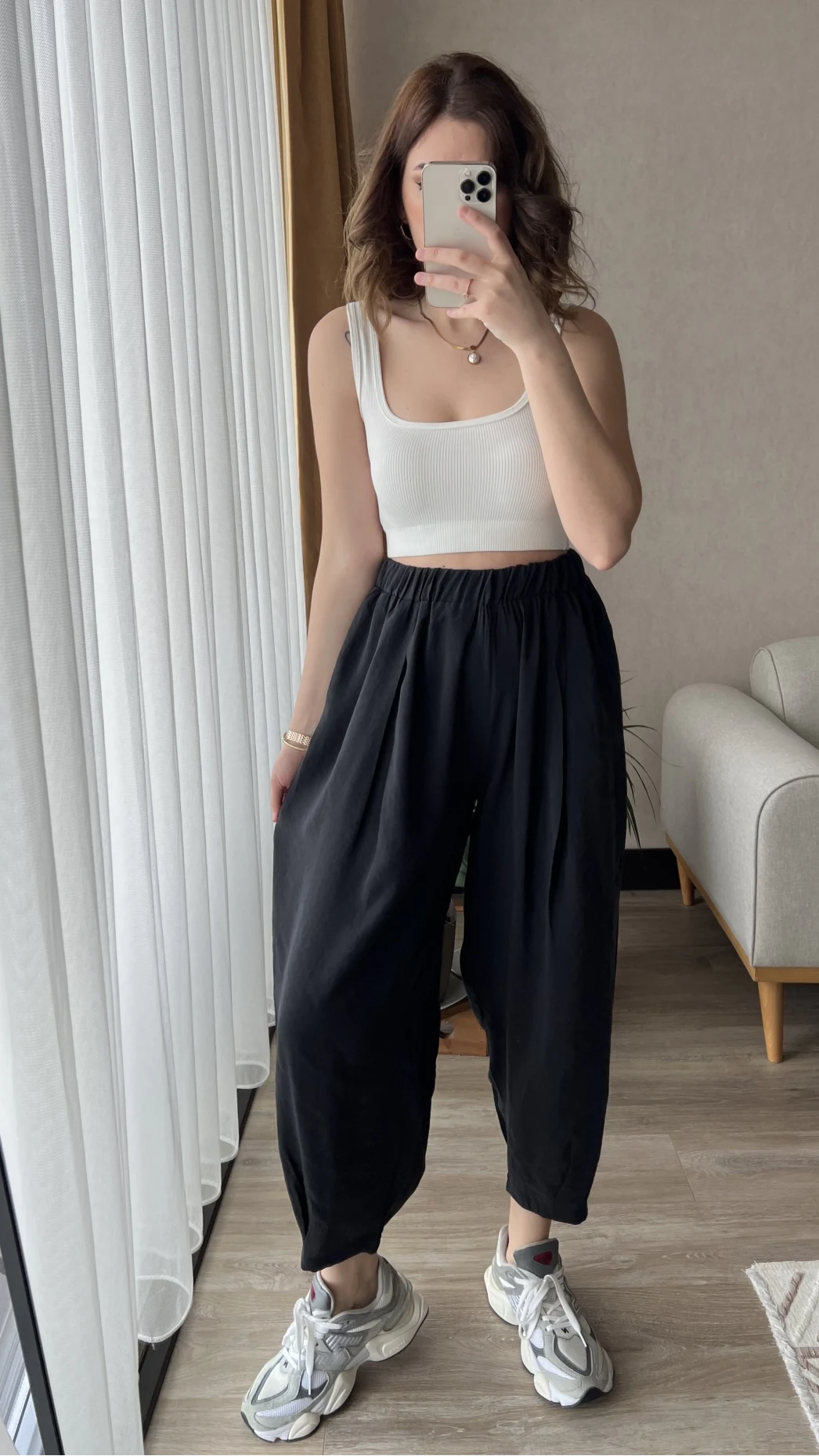 Tensel Kumaş Antrasit Şalvar Pantolon