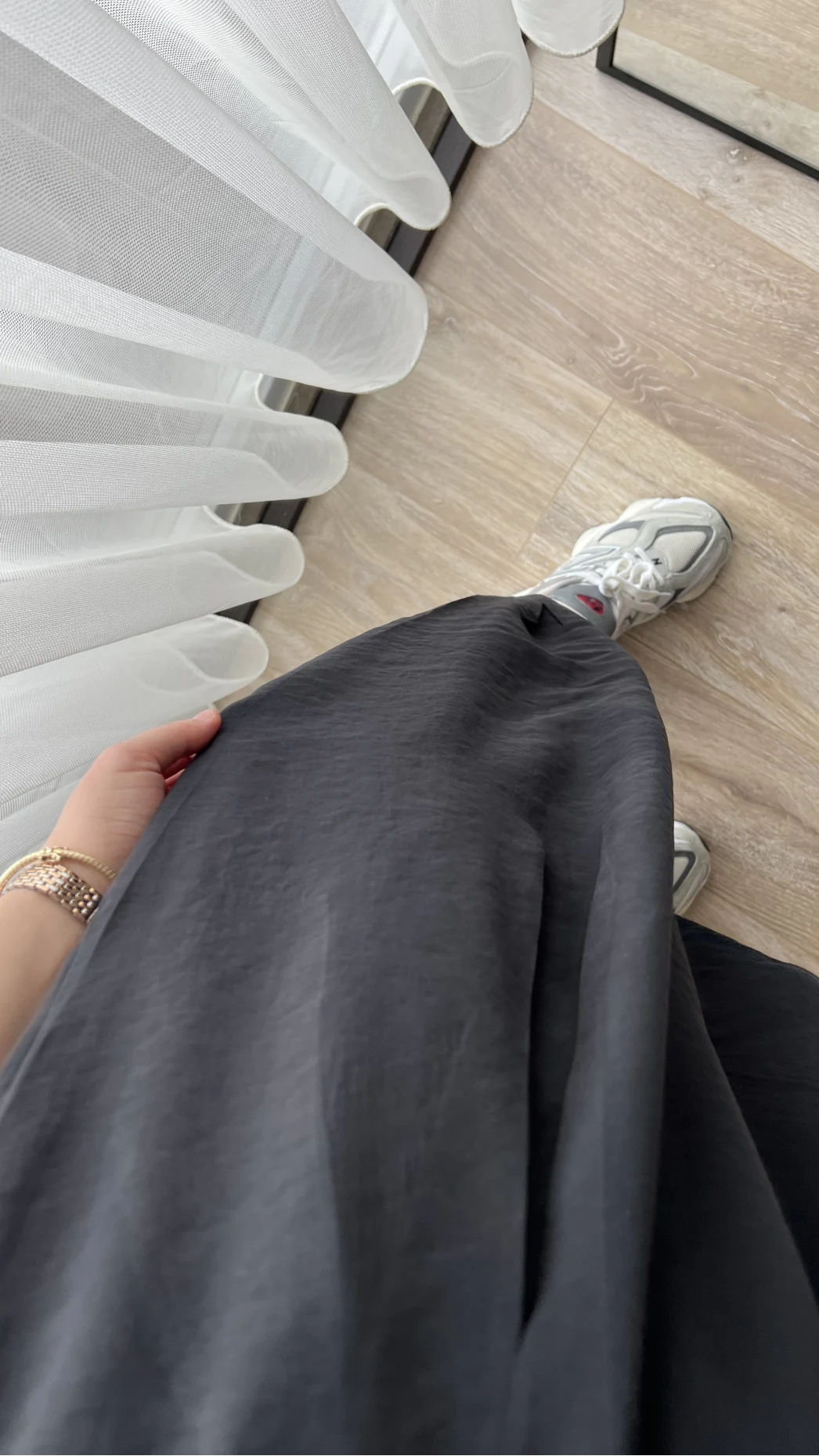 Tensel Kumaş Antrasit Şalvar Pantolon