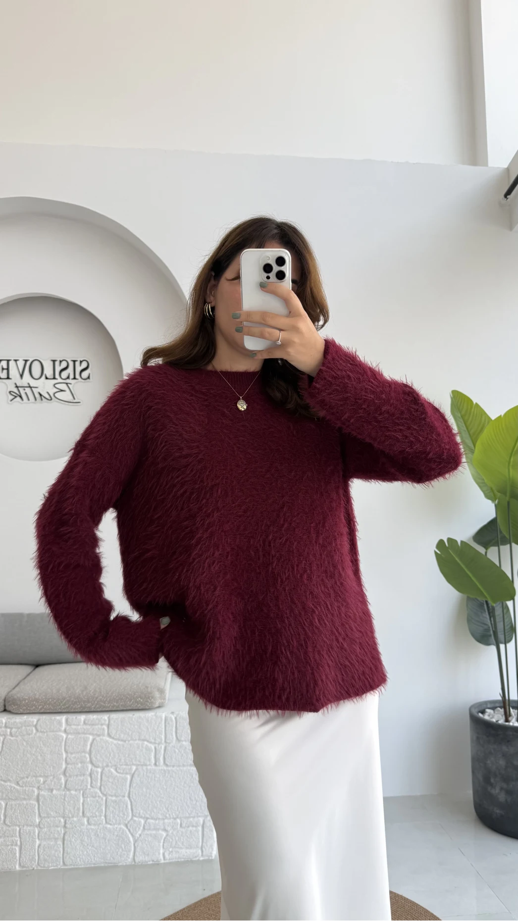 Tina Sakallı Yumoş Kazak - Bordo - Kod: 25503