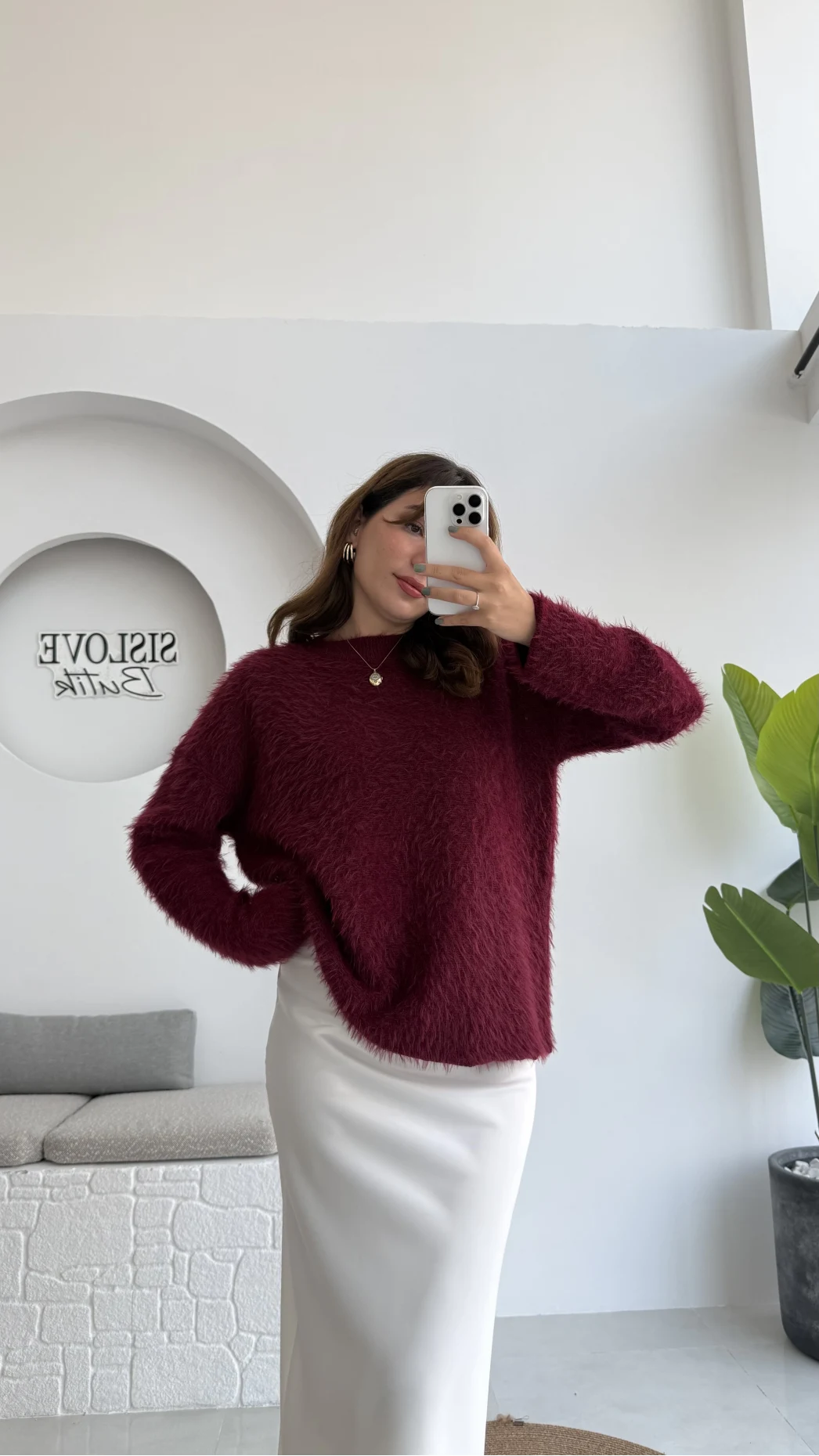 Tina Sakallı Yumoş Kazak - Bordo - Kod: 25503