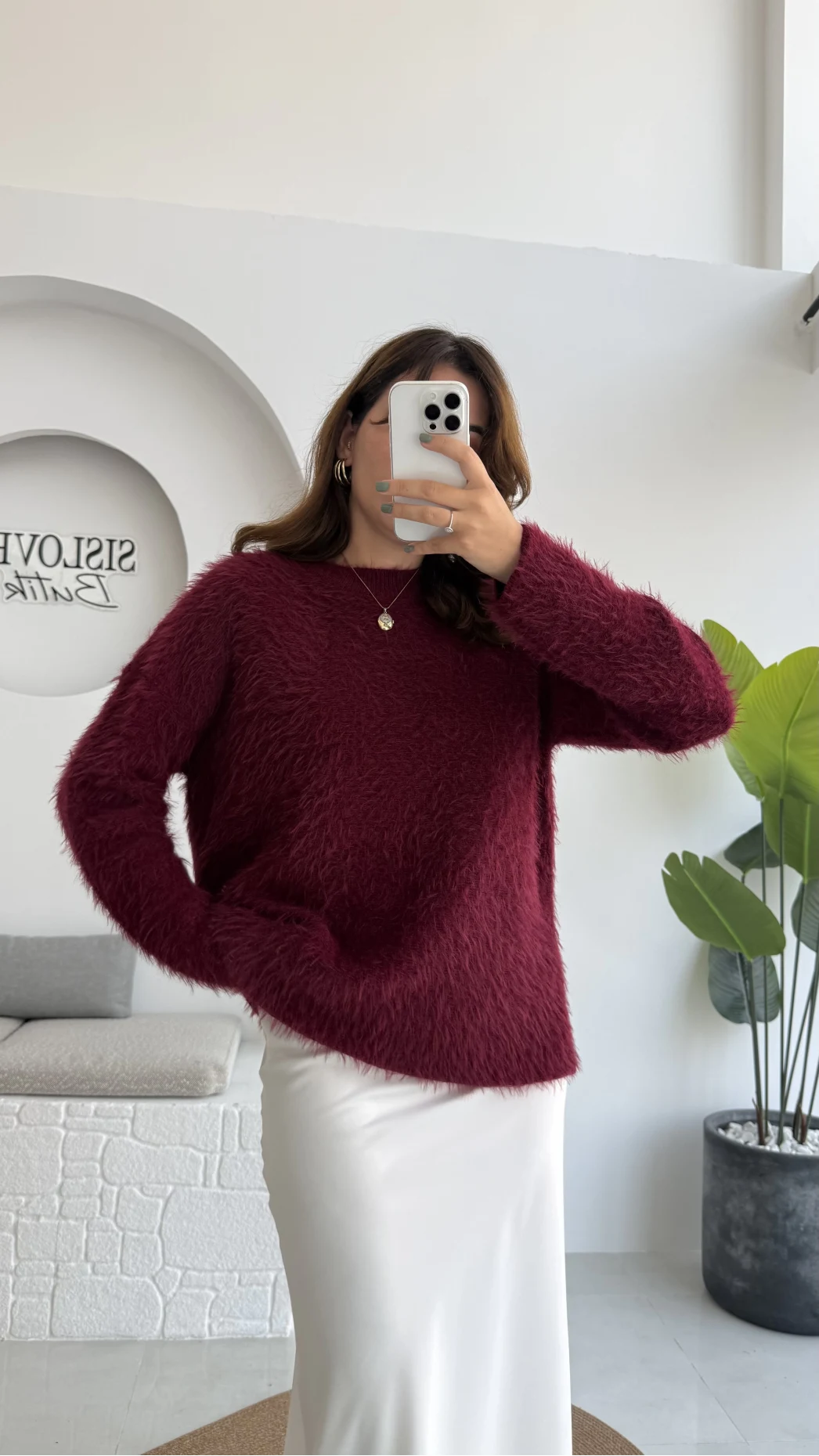 Tina Sakallı Yumoş Kazak - Bordo - Kod: 25503