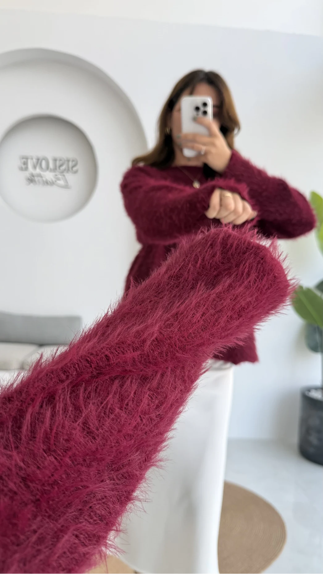 Tina Sakallı Yumoş Kazak - Bordo - Kod: 25503