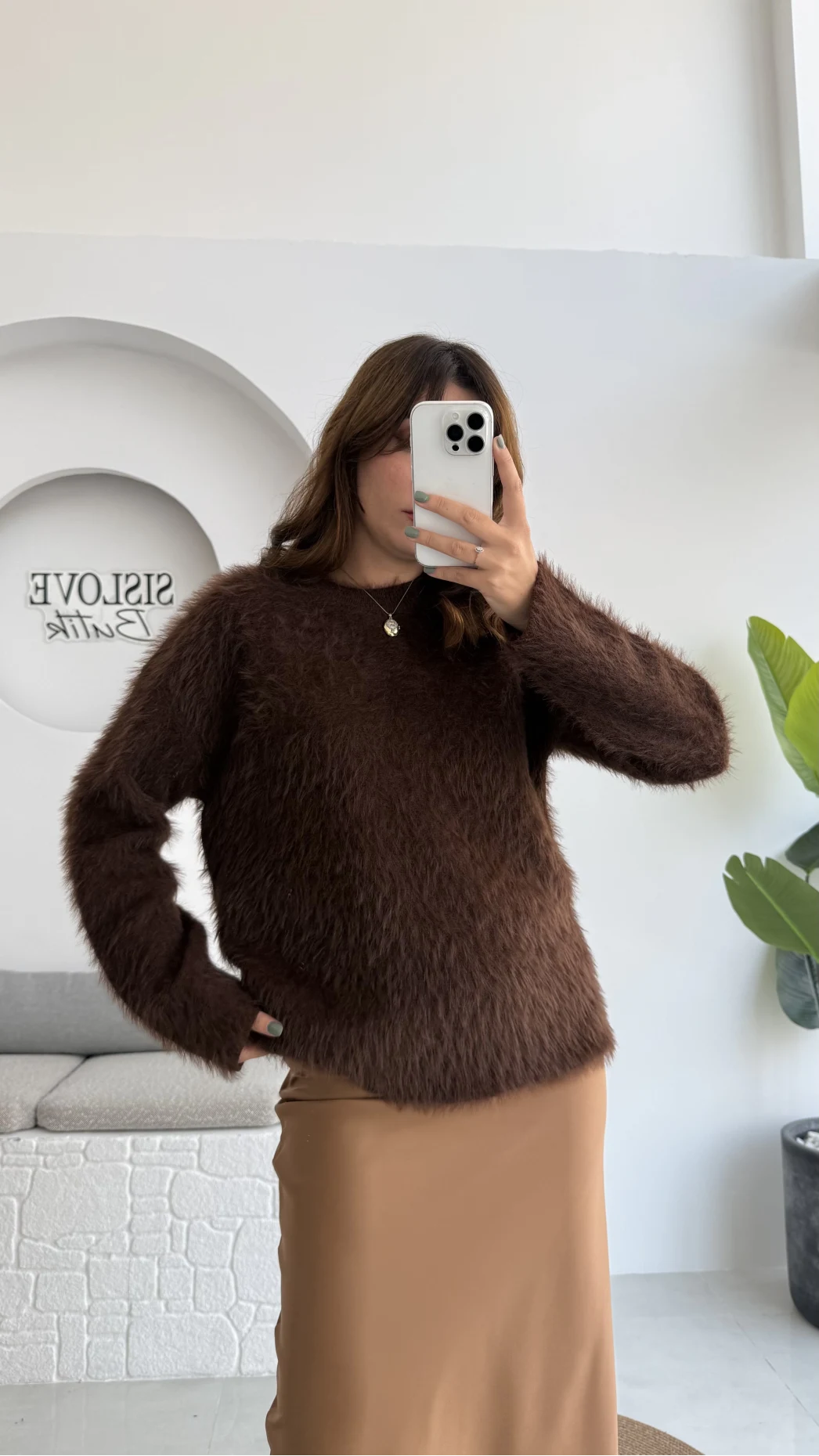 Tina Sakallı Yumoş Kazak - Kahverengi - Kod: 25503