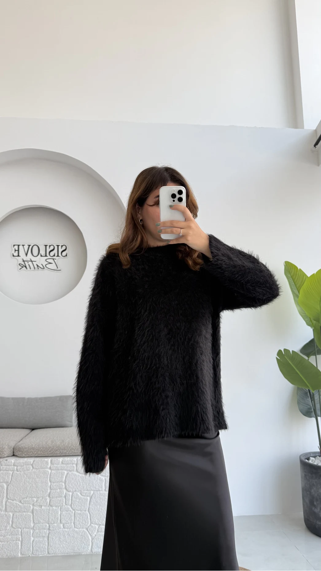 Tina Sakallı Yumoş Kazak - Siyah - Kod: 25503