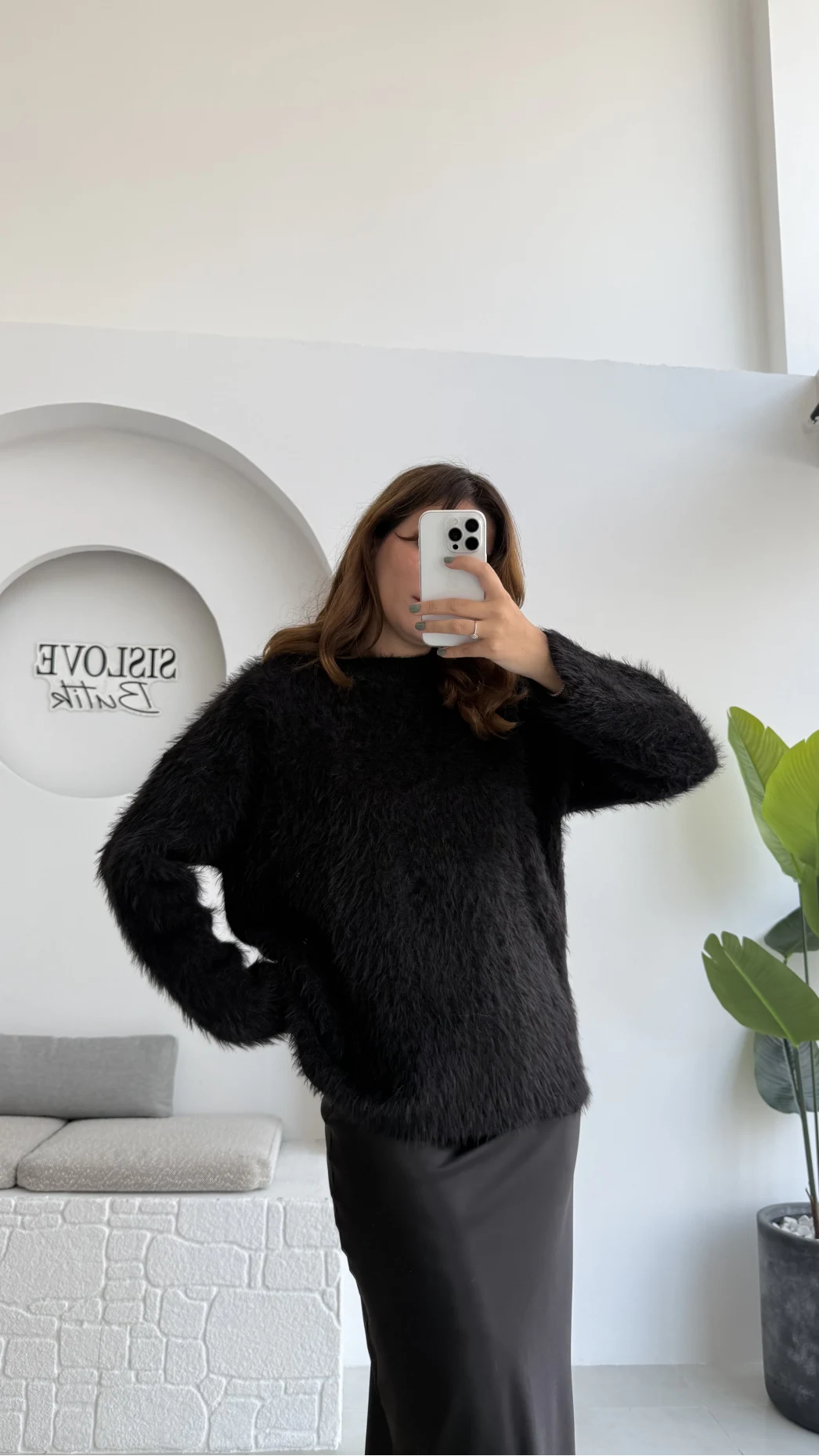 Tina Sakallı Yumoş Kazak - Siyah - Kod: 25503