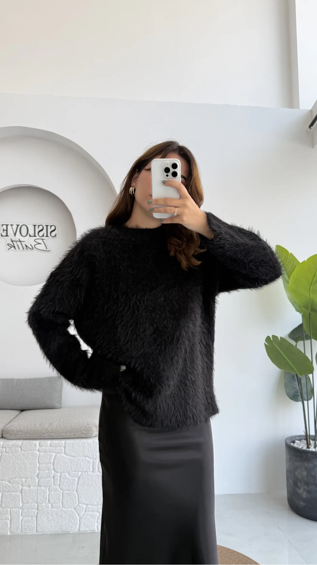 Tina Sakallı Yumoş Kazak - Siyah - Kod: 25503