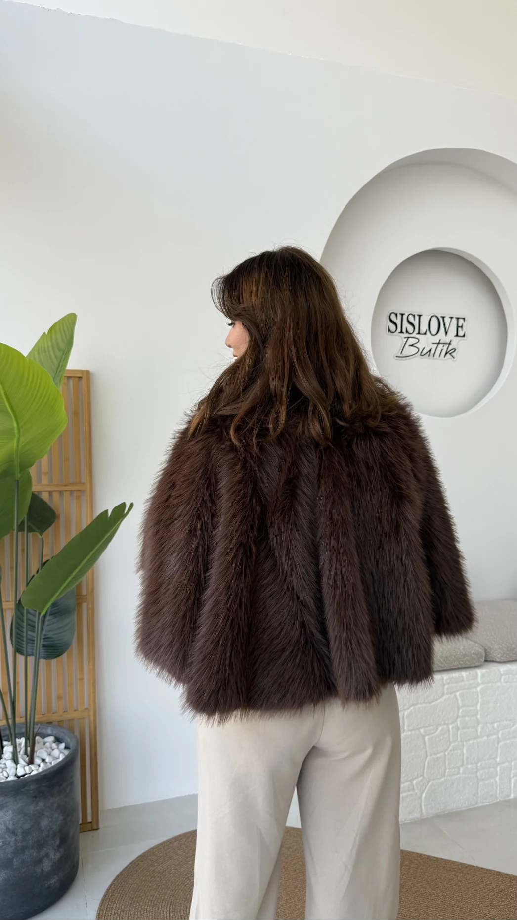 Tracy Tüylü Panço - Kahverengi - Kod: 8015