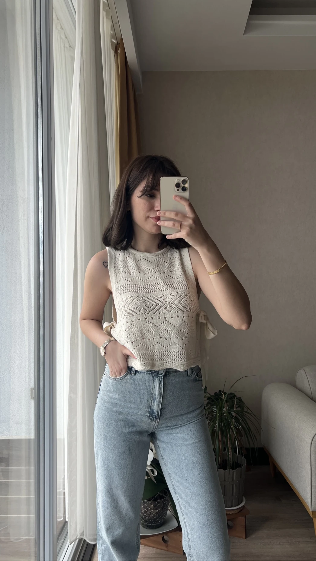 Triko Yanları Bağlamalı Bluz