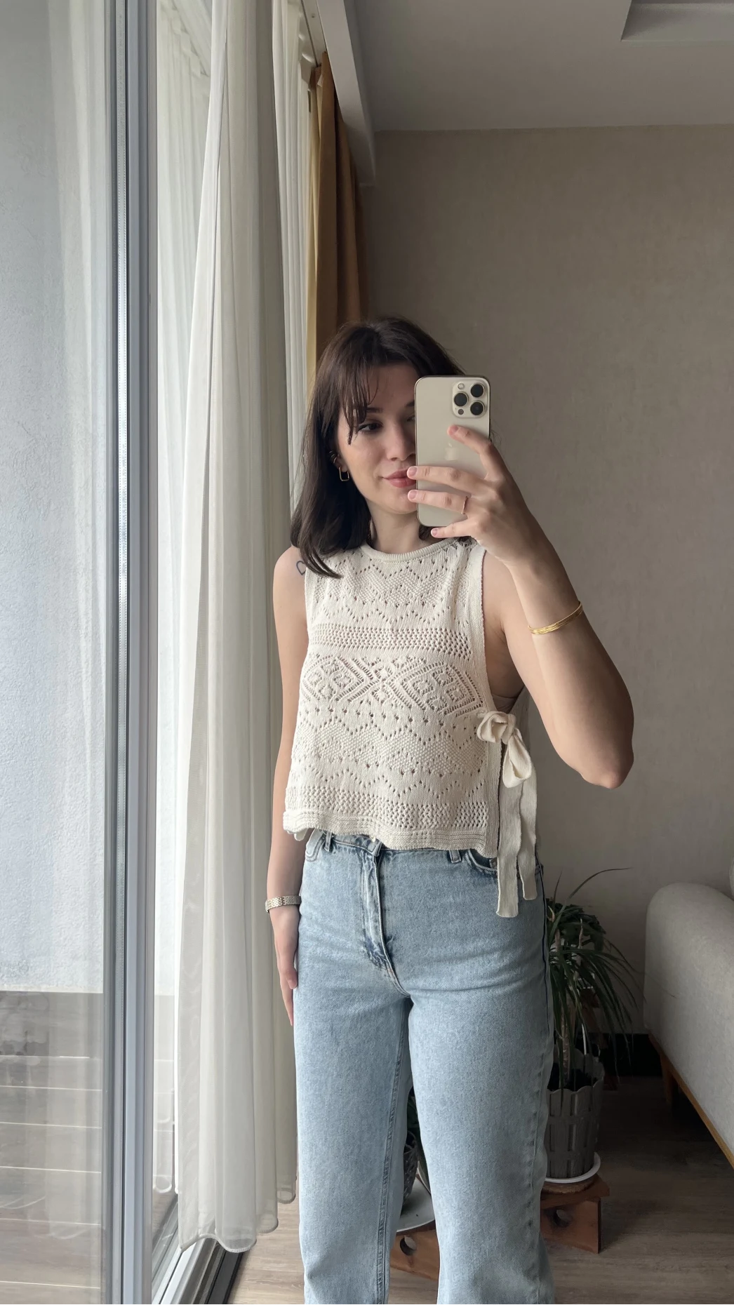 Triko Yanları Bağlamalı Bluz