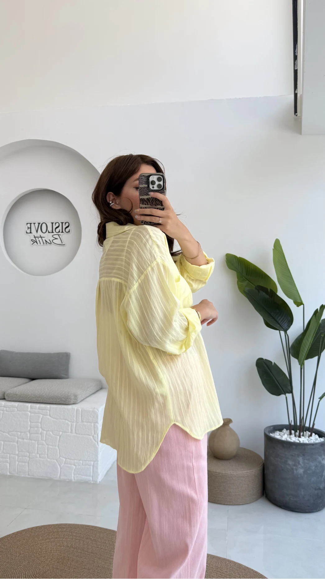 Tül Detay Gömlek-2109-Sarı