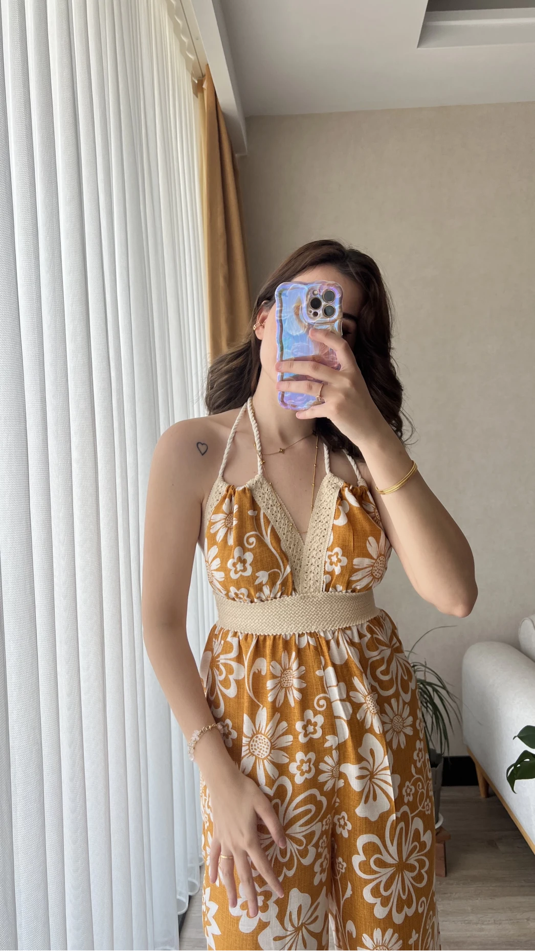 Turuncu Sırt Detay Tulum