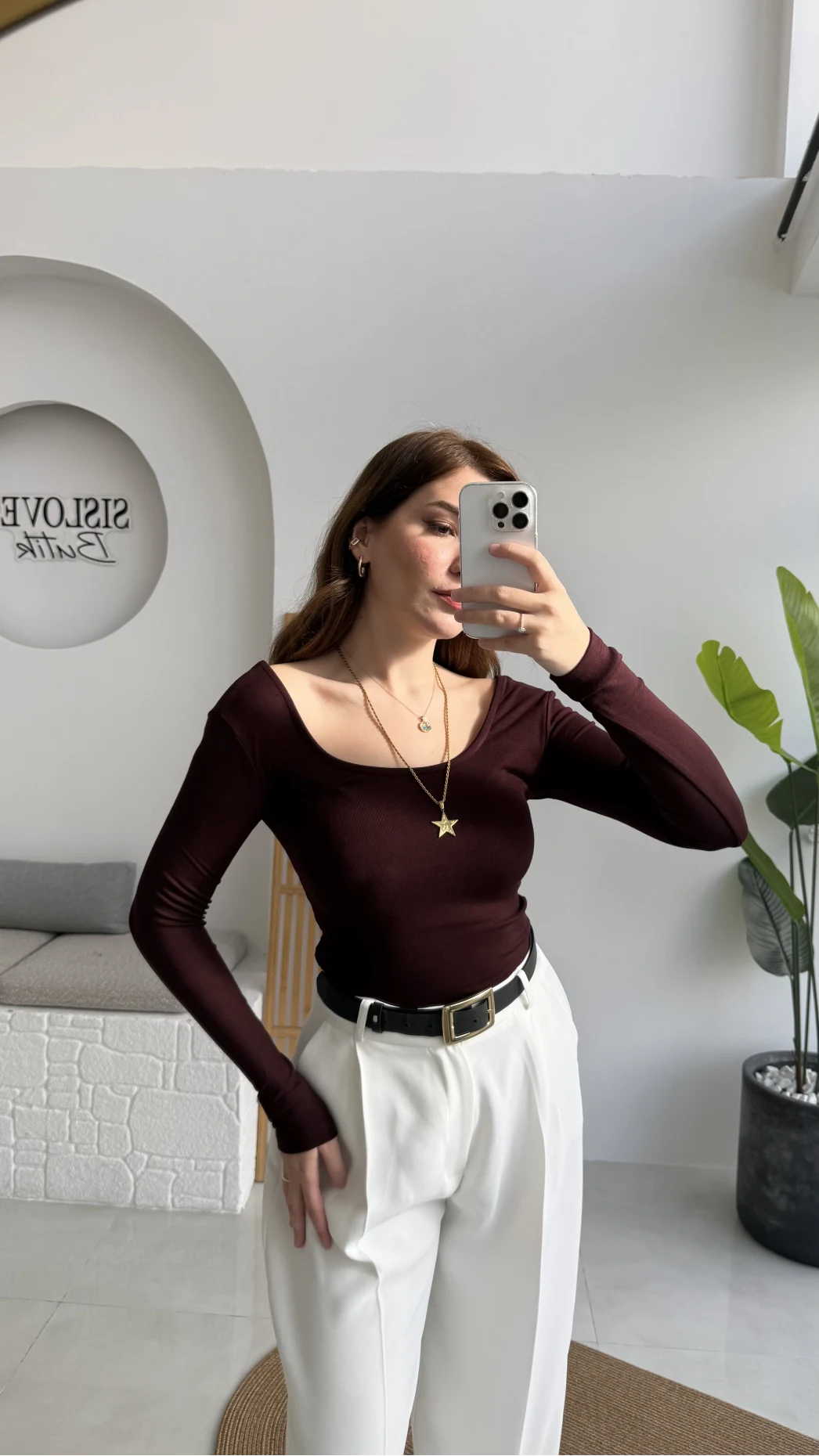 U Yaka Oys Uzun Kol Body - Bordo