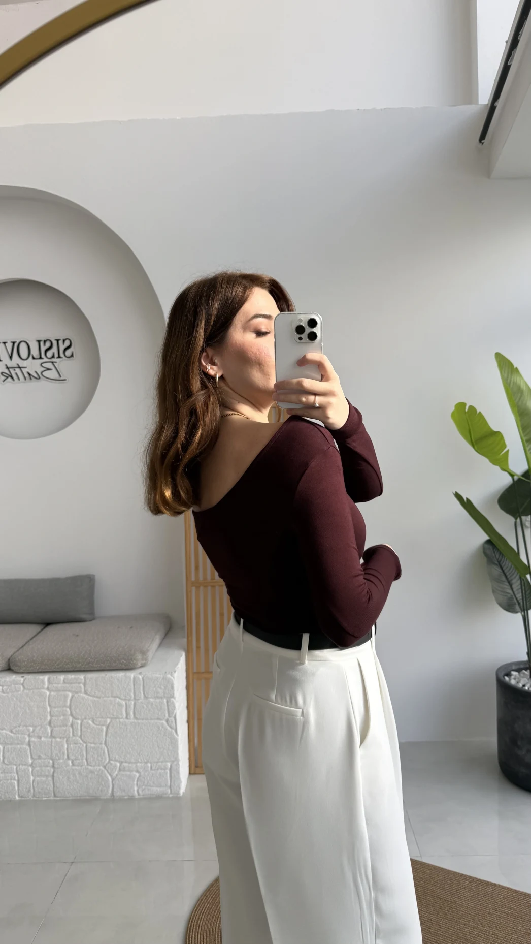 U Yaka Oys Uzun Kol Body - Bordo