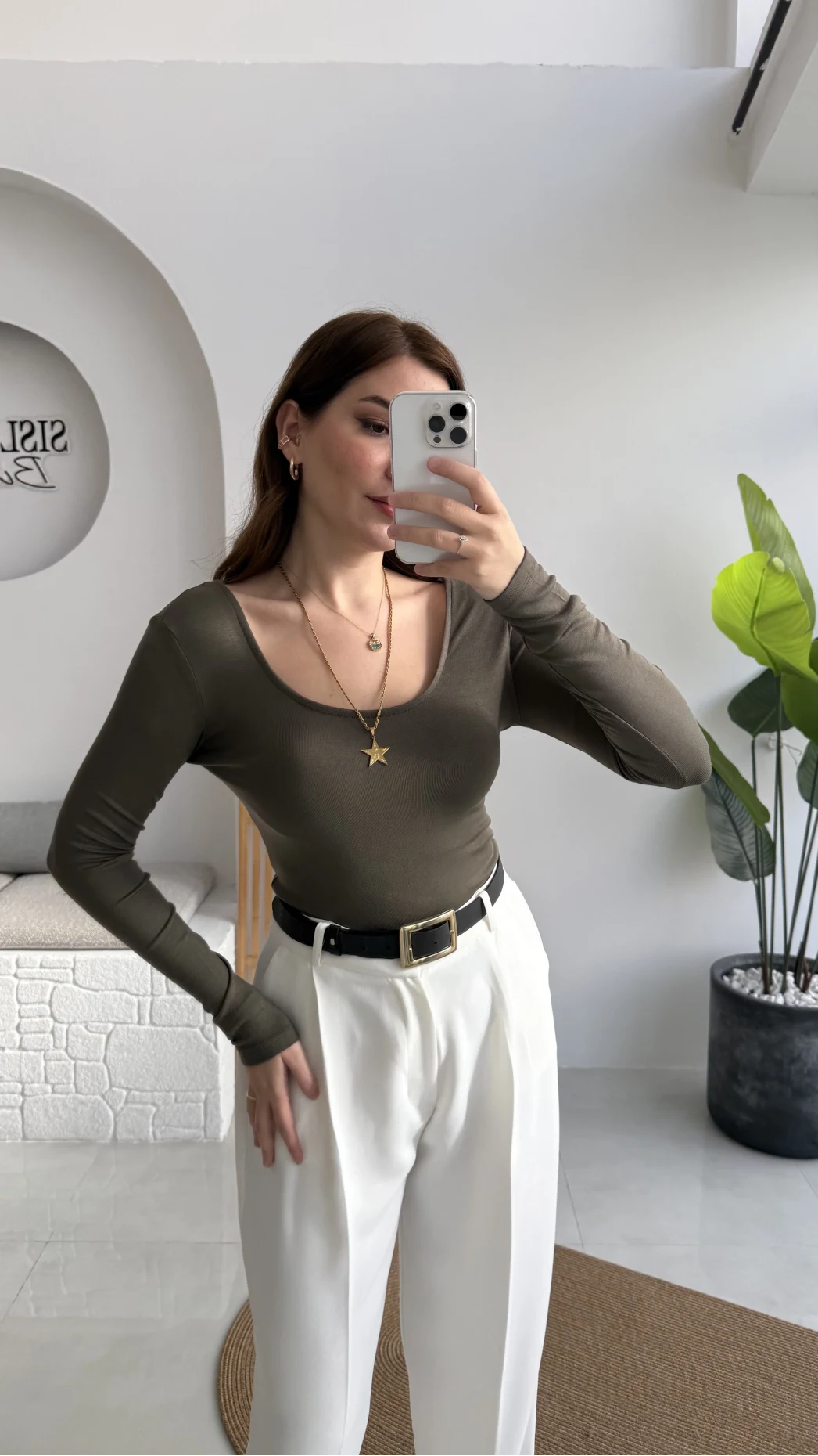 U Yaka Oys Uzun Kol Body - Haki