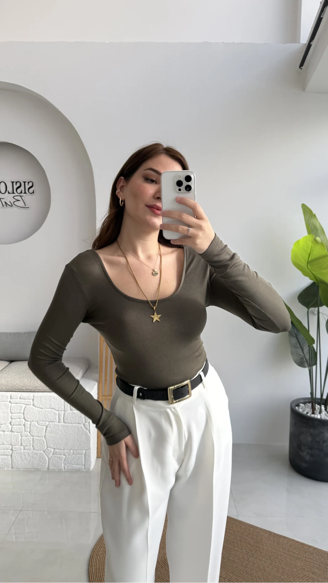 U Yaka Oys Uzun Kol Body - Haki