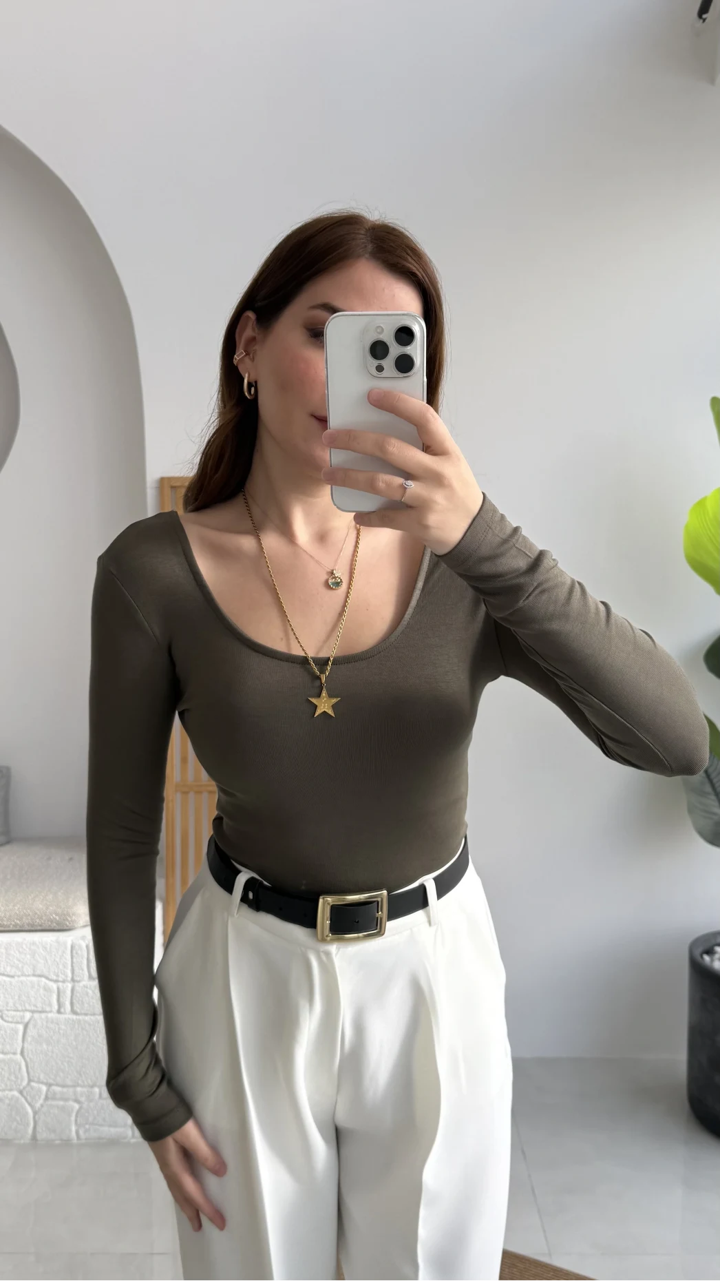 U Yaka Oys Uzun Kol Body - Haki