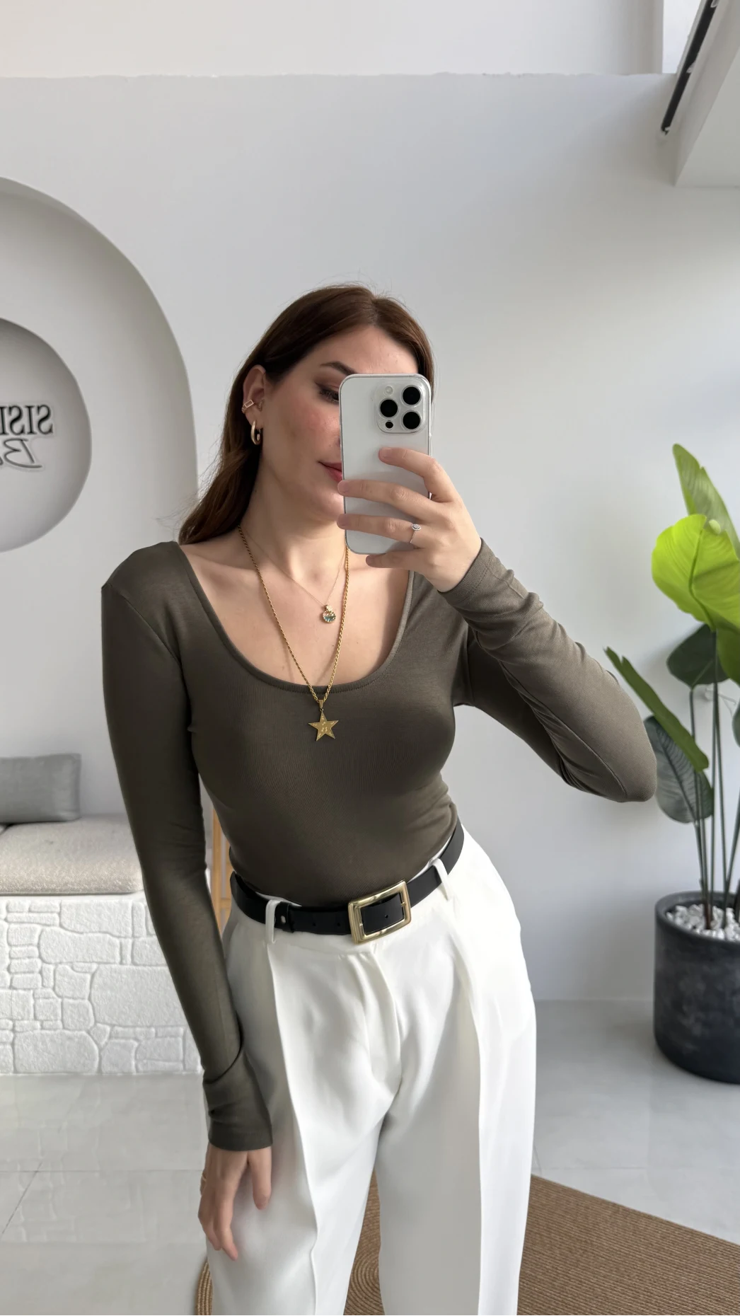 U Yaka Oys Uzun Kol Body - Haki