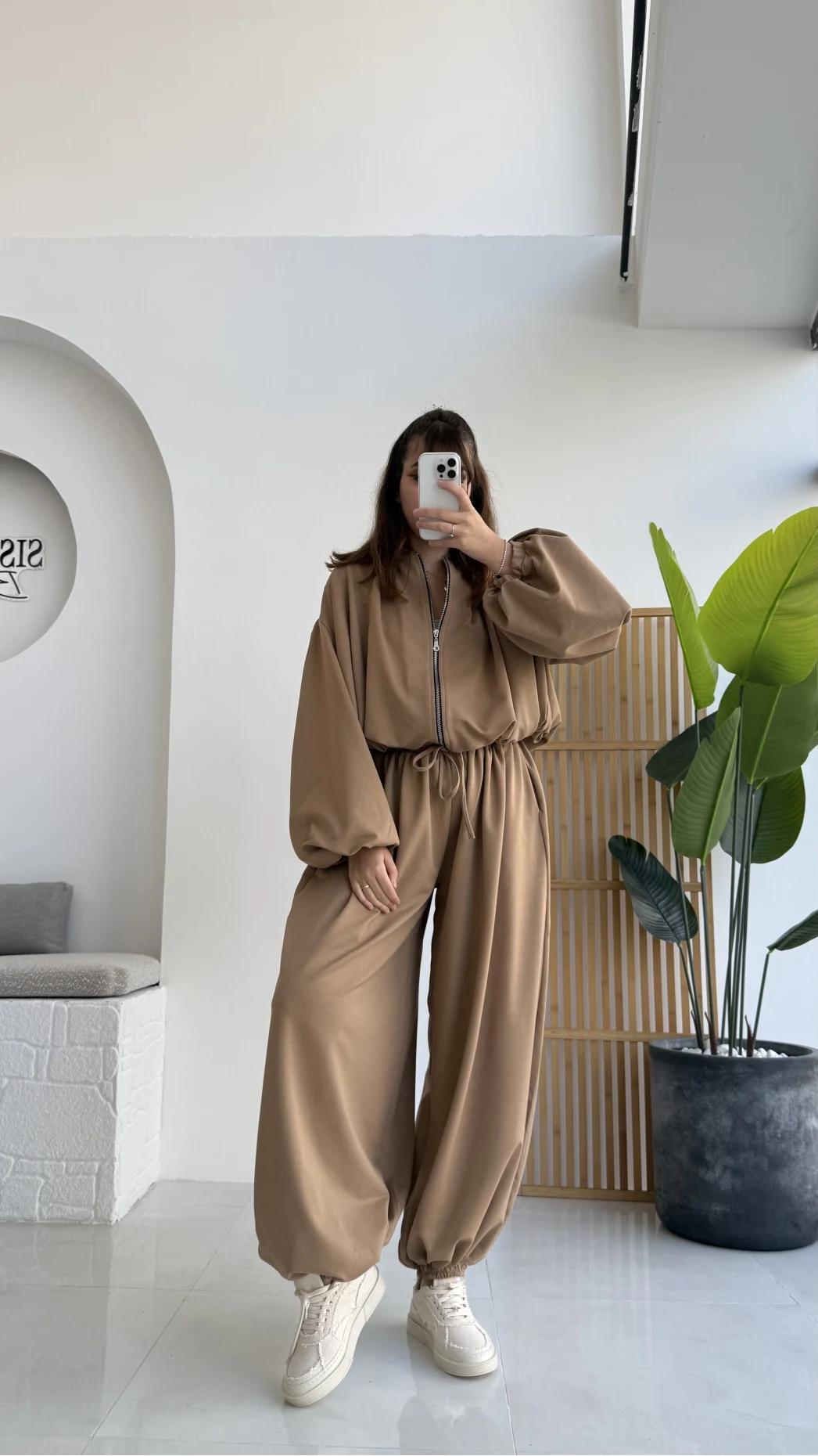 Ultra Premium Bomber Ceket Şalvar Takım Camel Hot