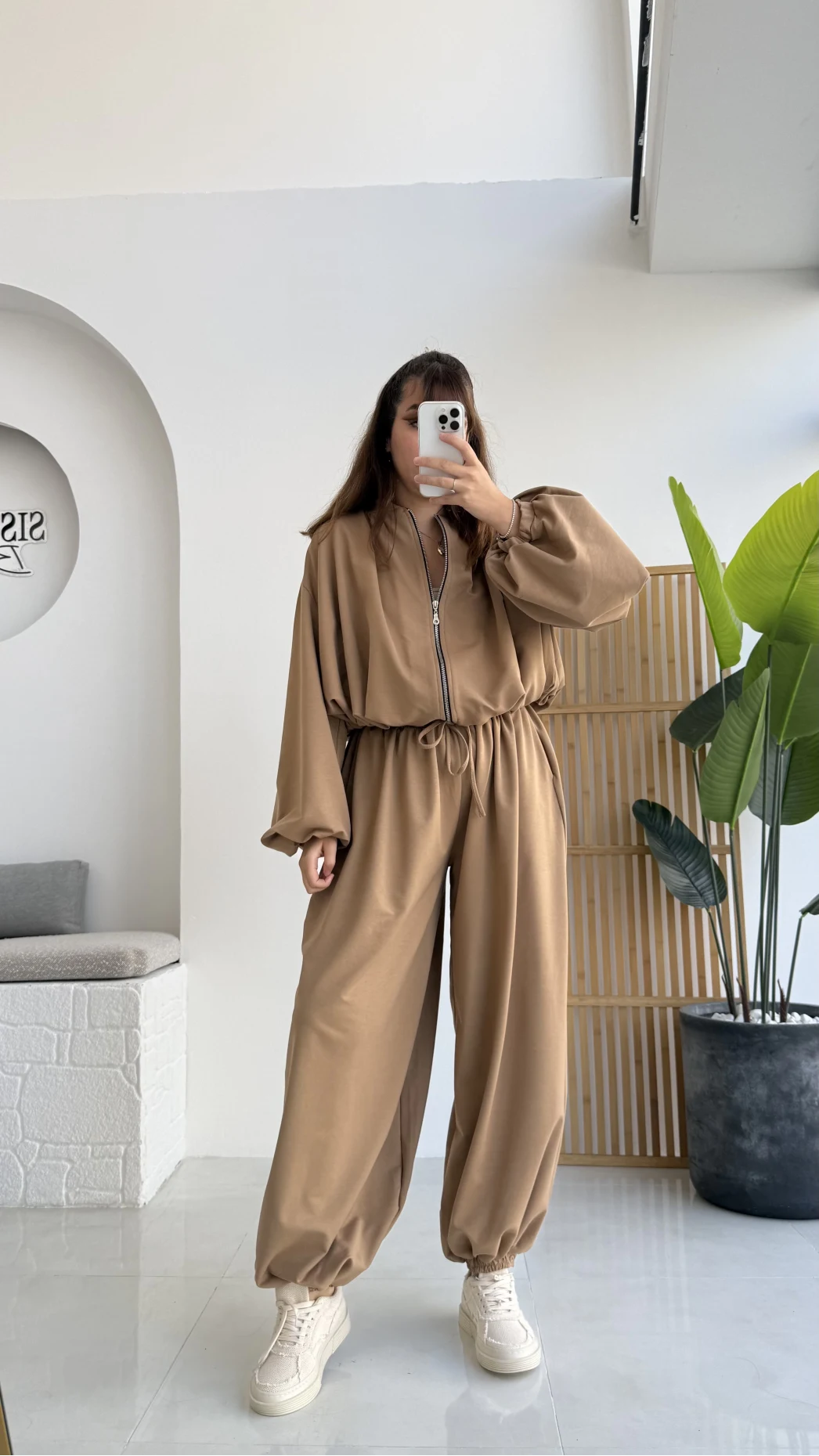 Ultra Premium Bomber Ceket Şalvar Takım Camel Hot