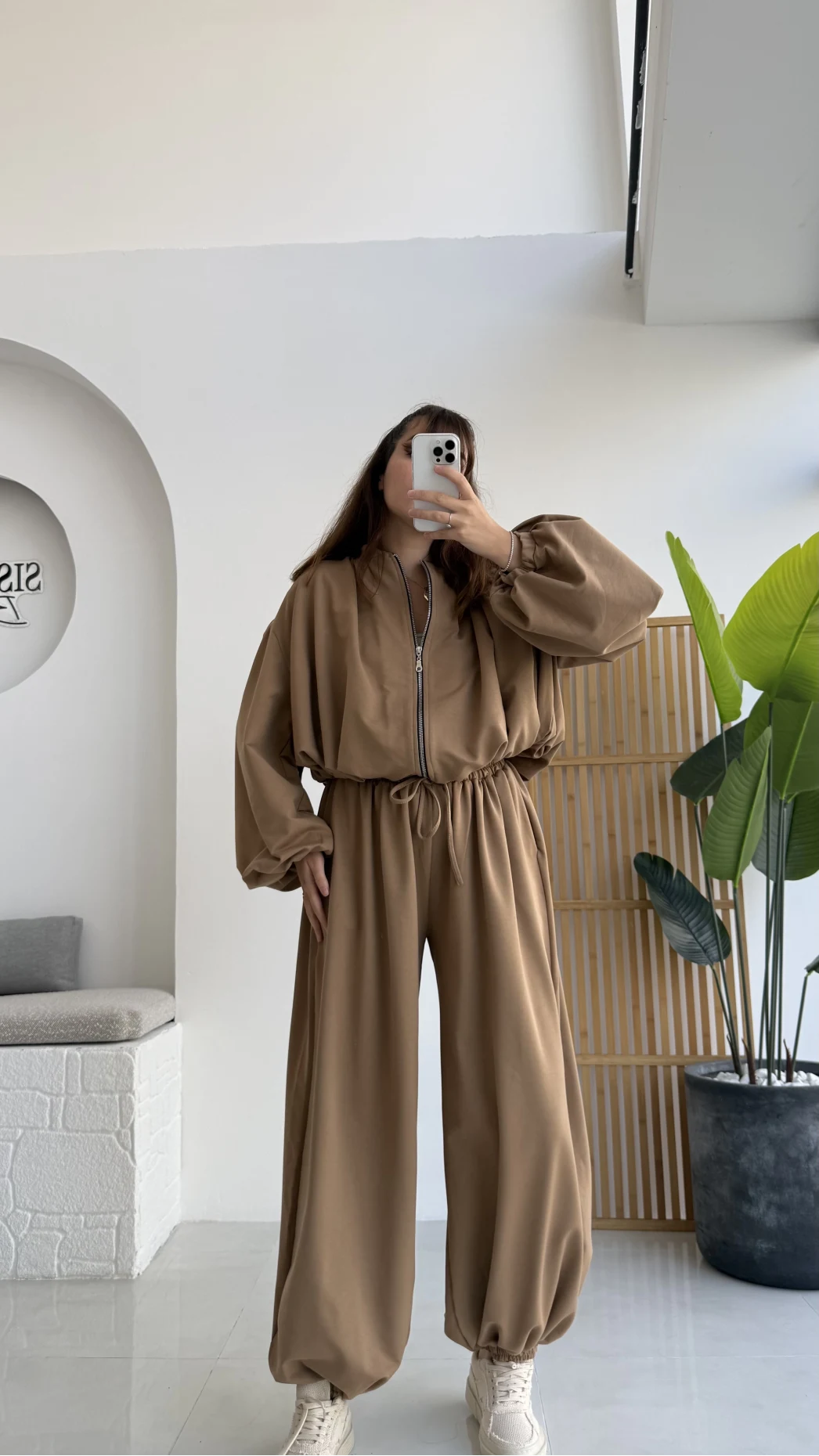 Ultra Premium Bomber Ceket Şalvar Takım Camel Hot