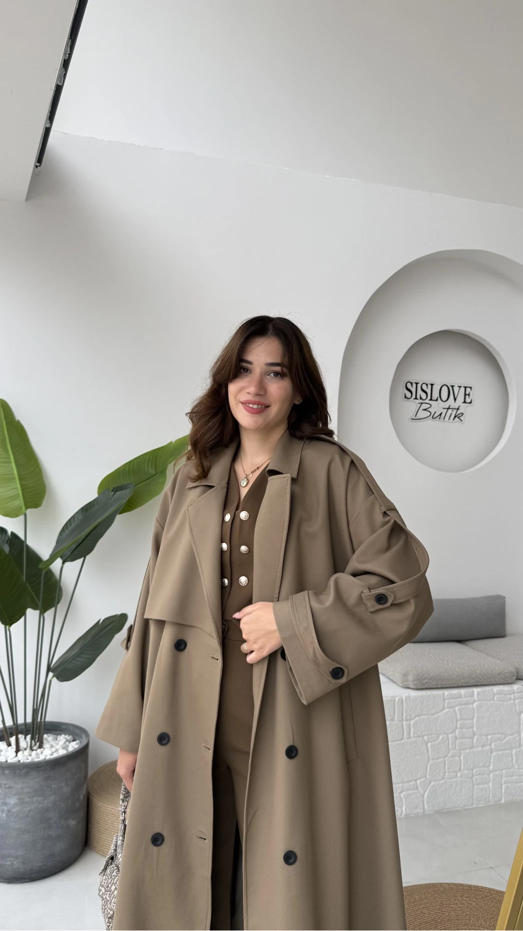 Ultra Premium Kuşaklı Trençkot - Karamel - Kod: 9476