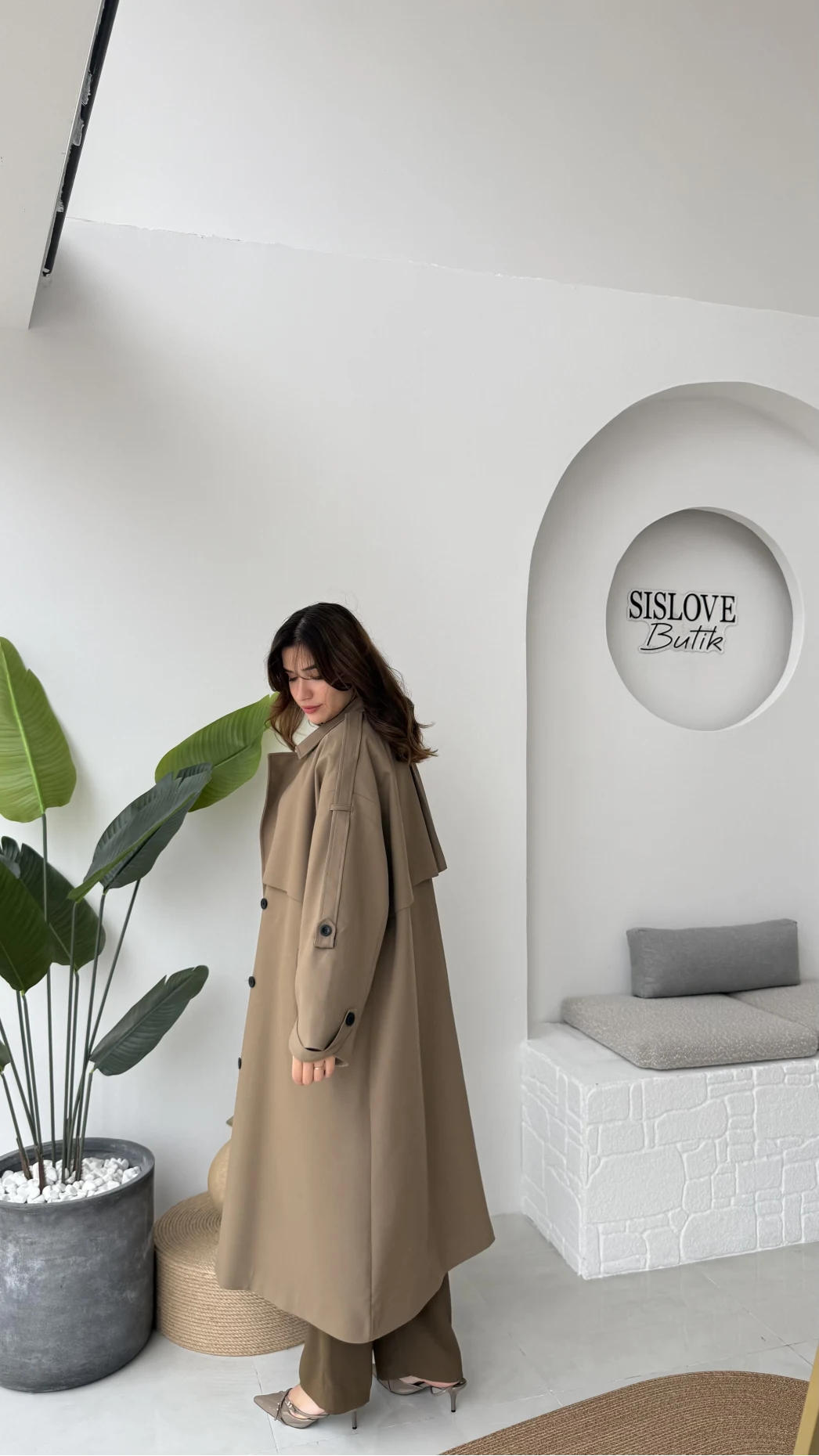 Ultra Premium Kuşaklı Trençkot - Karamel - Kod: 9476