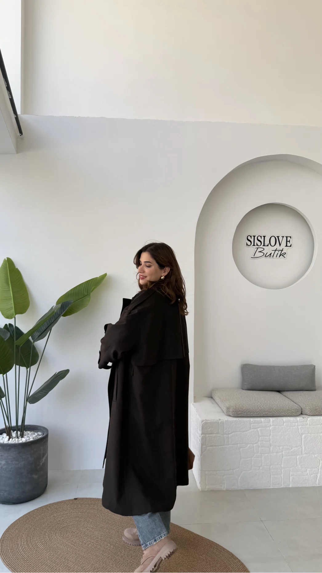 Ultra Premium Kuşaklı Trençkot - Koyu Kahve - Kod: 9476