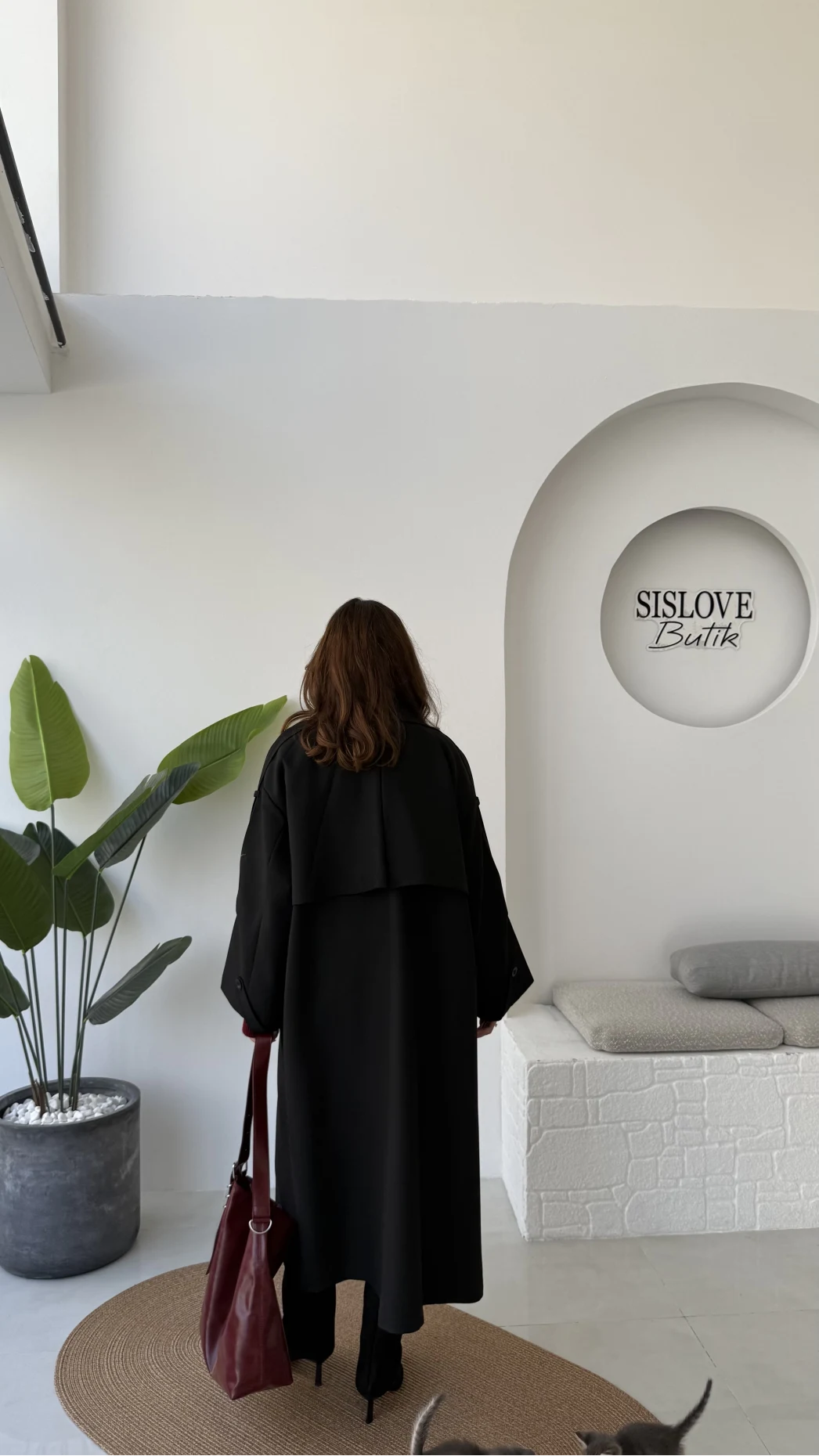 Ultra Premium Kuşaklı Trençkot - Siyah - Kod: 9476