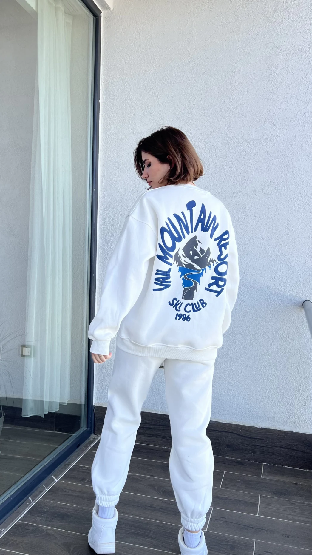 Vail Beyaz 3 iplik Şardonlu Eşofman Takımı