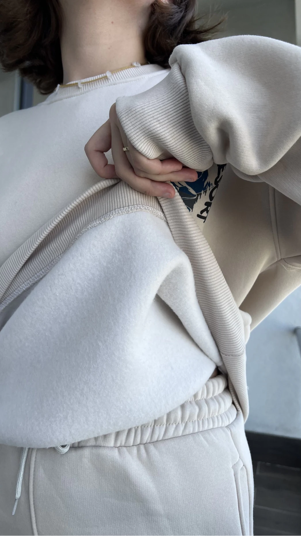 Vail Krem 3 iplik Şardonlu Eşofman Takımı