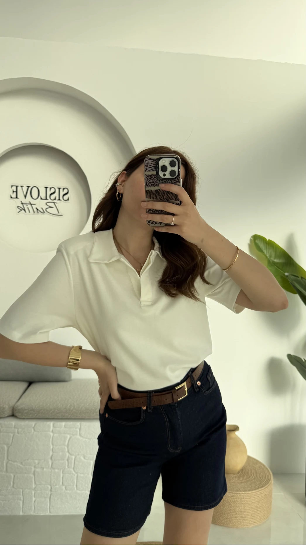 Vatkalı Polo Yaka T-shirt Beyaz