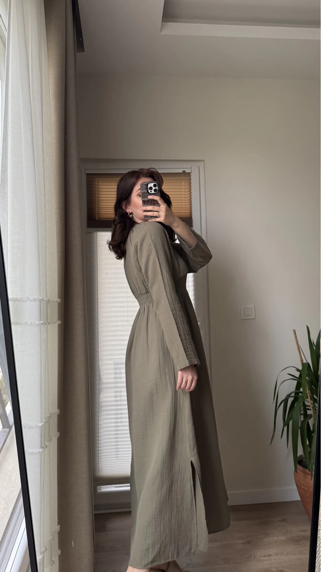 Venüs Müslin Haki Elbise