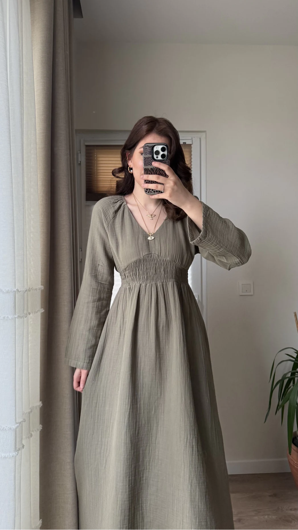 Venüs Müslin Haki Elbise