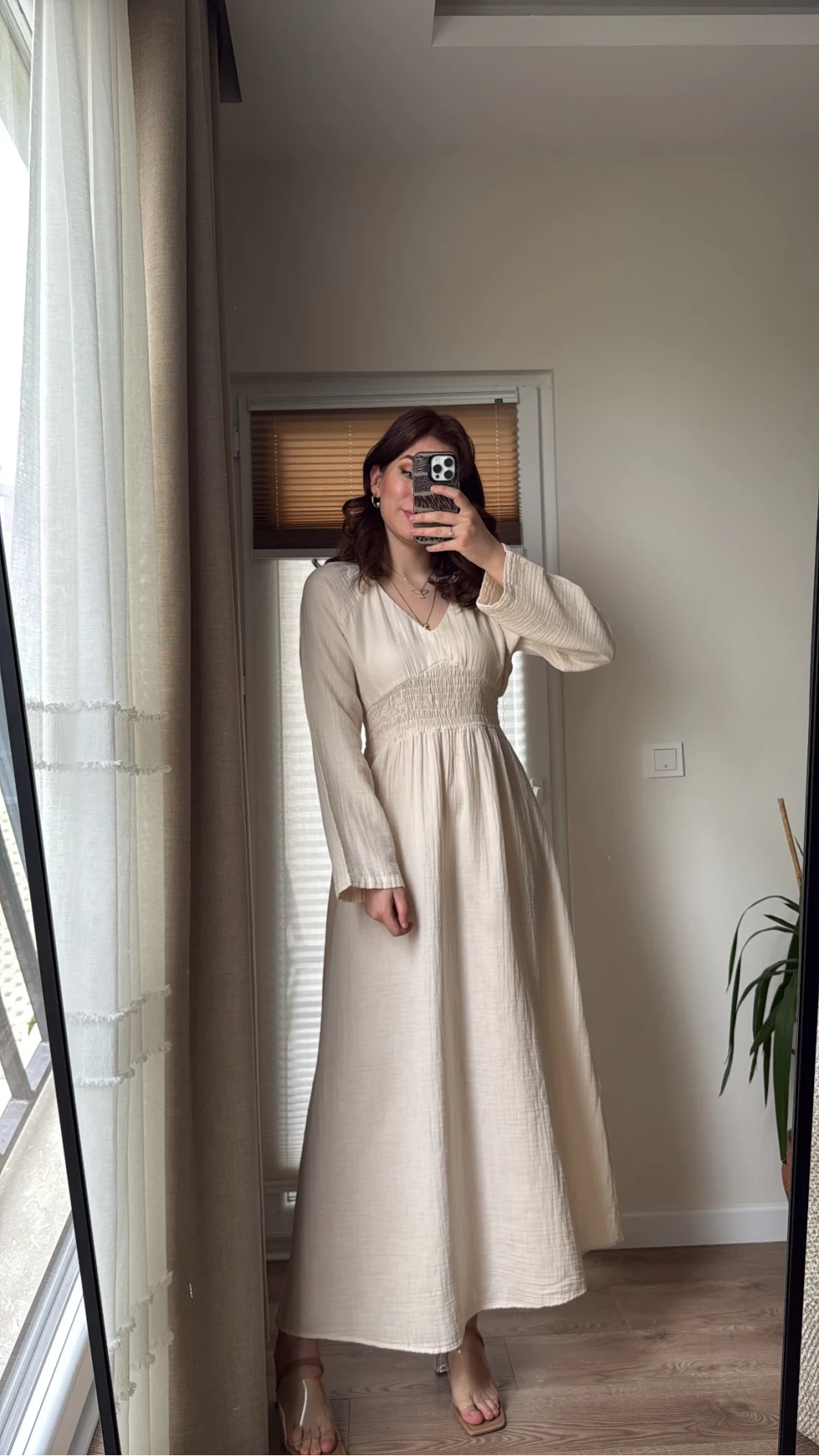 Venüs Müslin Krem Elbise