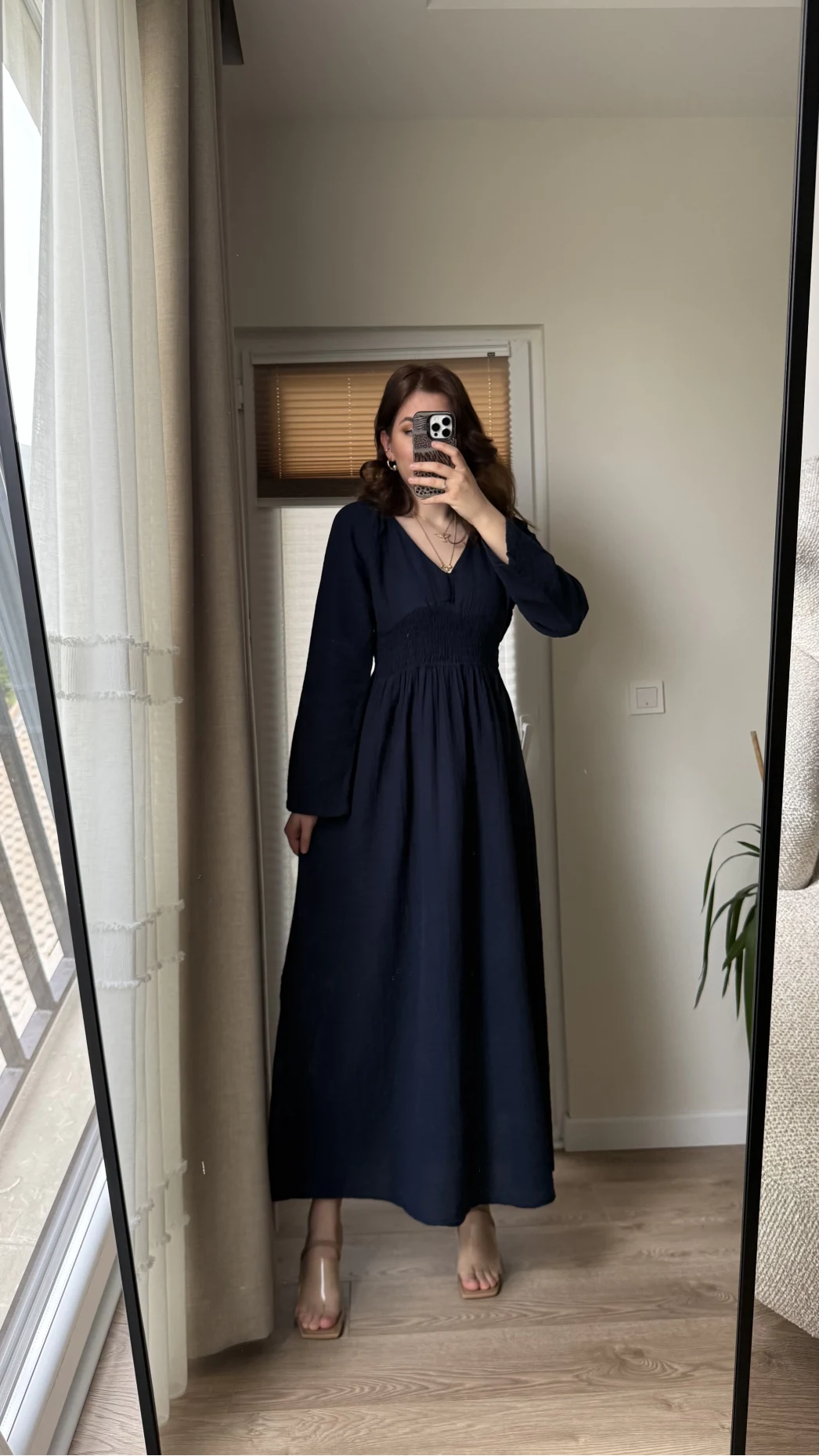 Venüs Müslin Lacivert Elbise