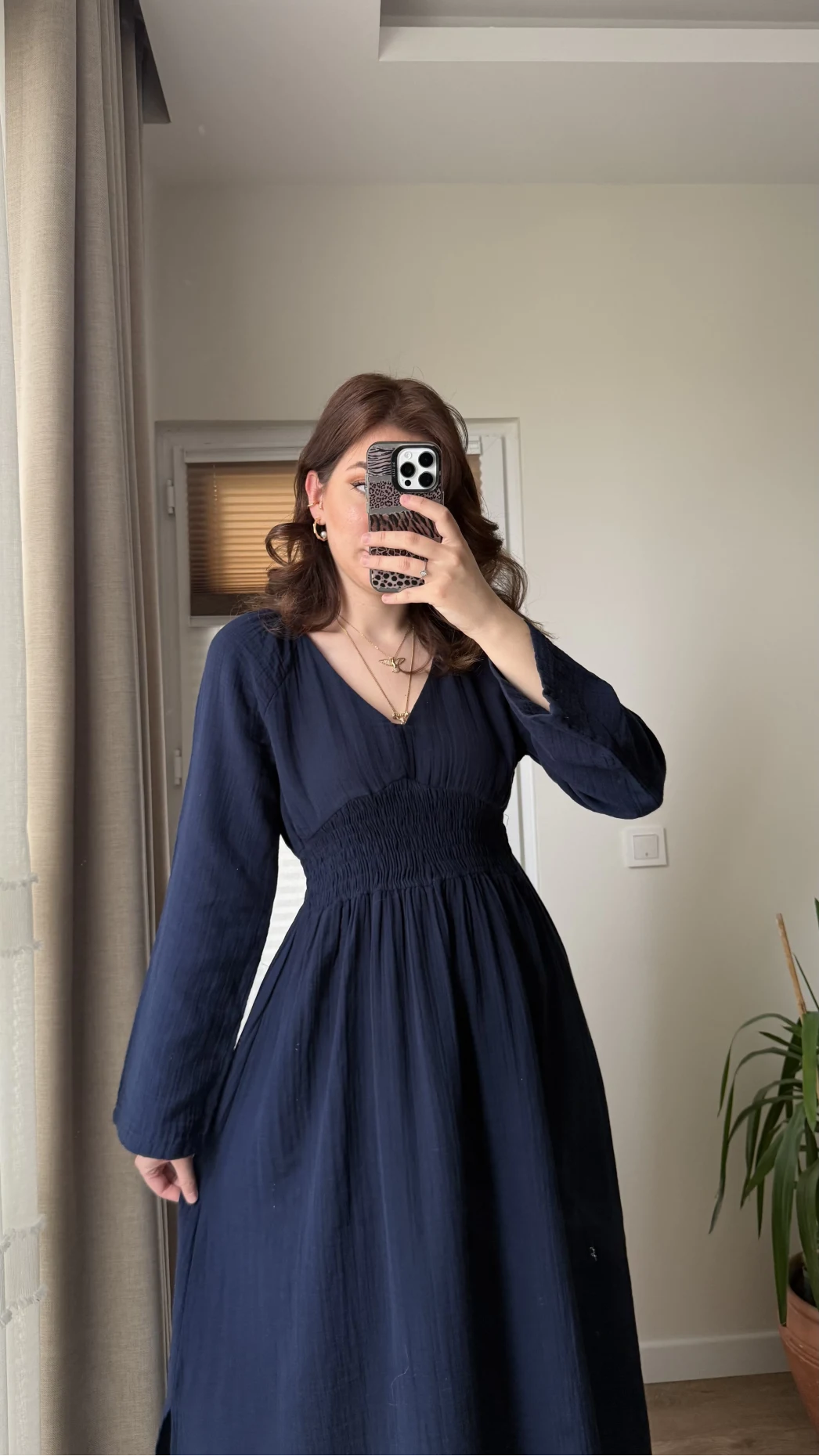 Venüs Müslin Lacivert Elbise