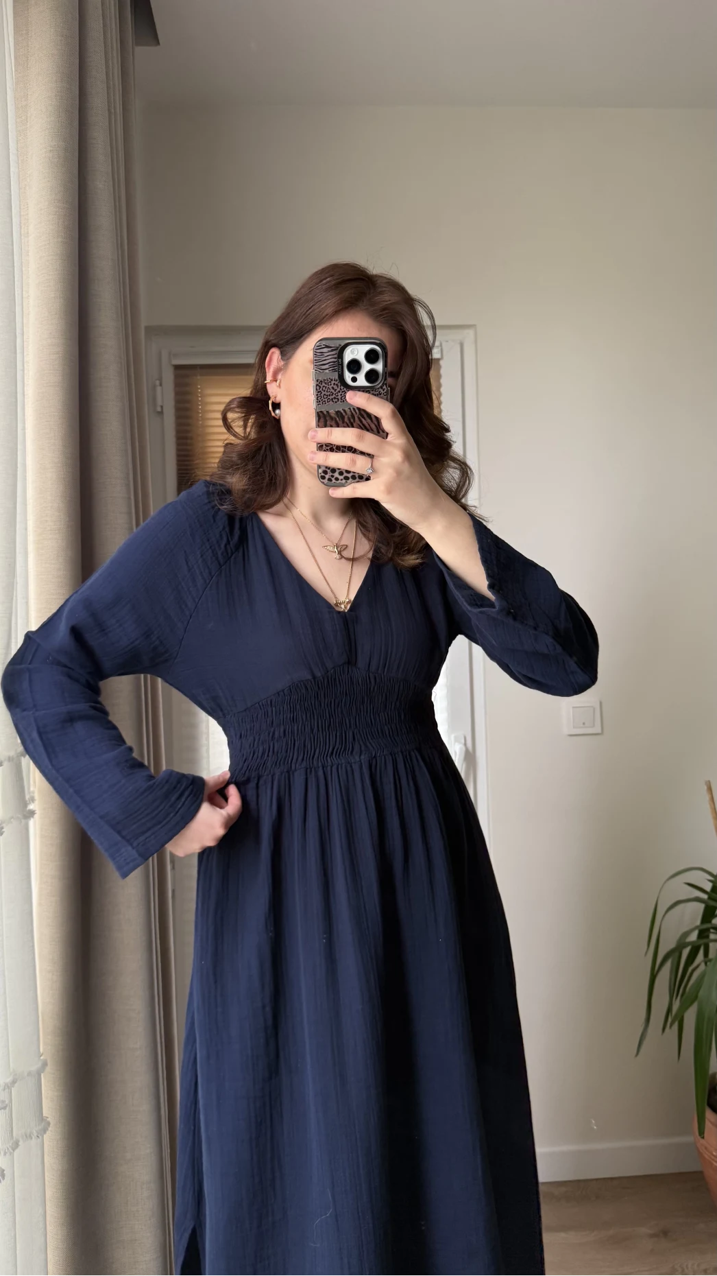 Venüs Müslin Lacivert Elbise