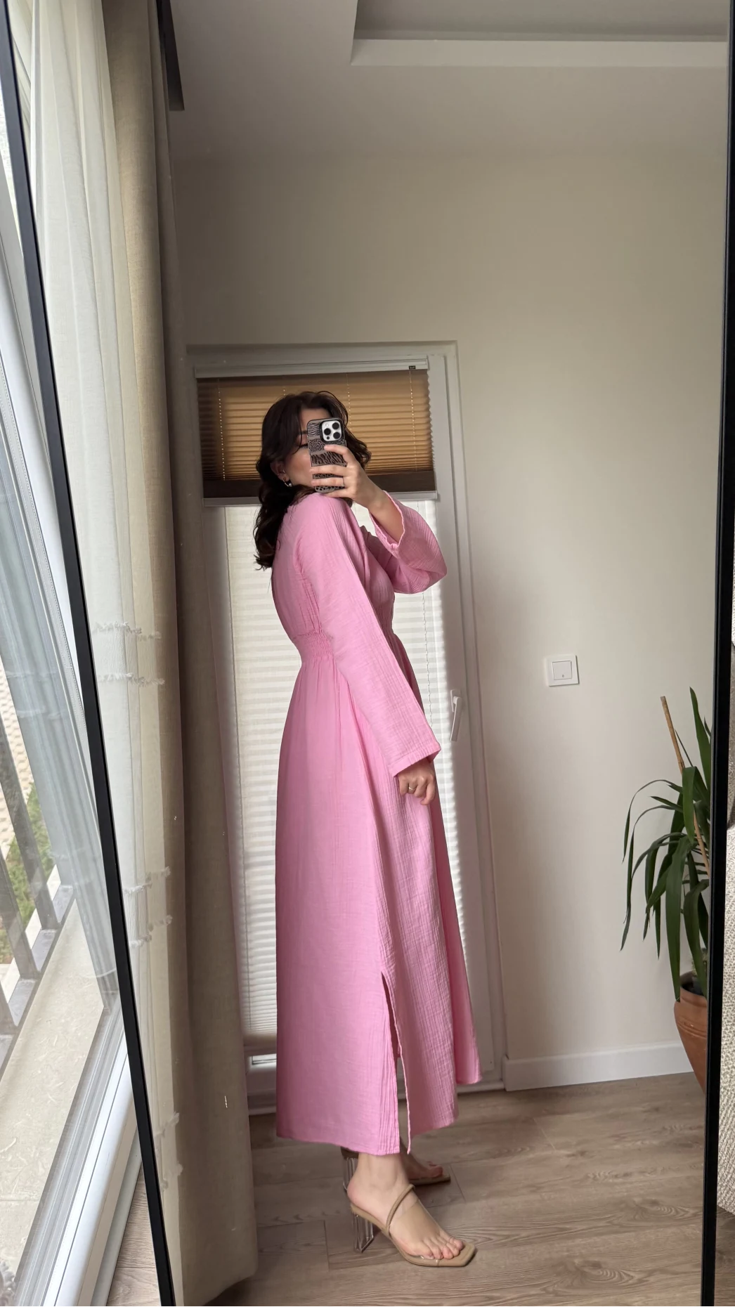 Venüs Müslin Pembe Elbise