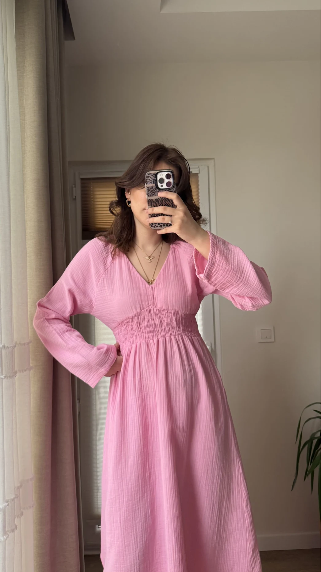 Venüs Müslin Pembe Elbise